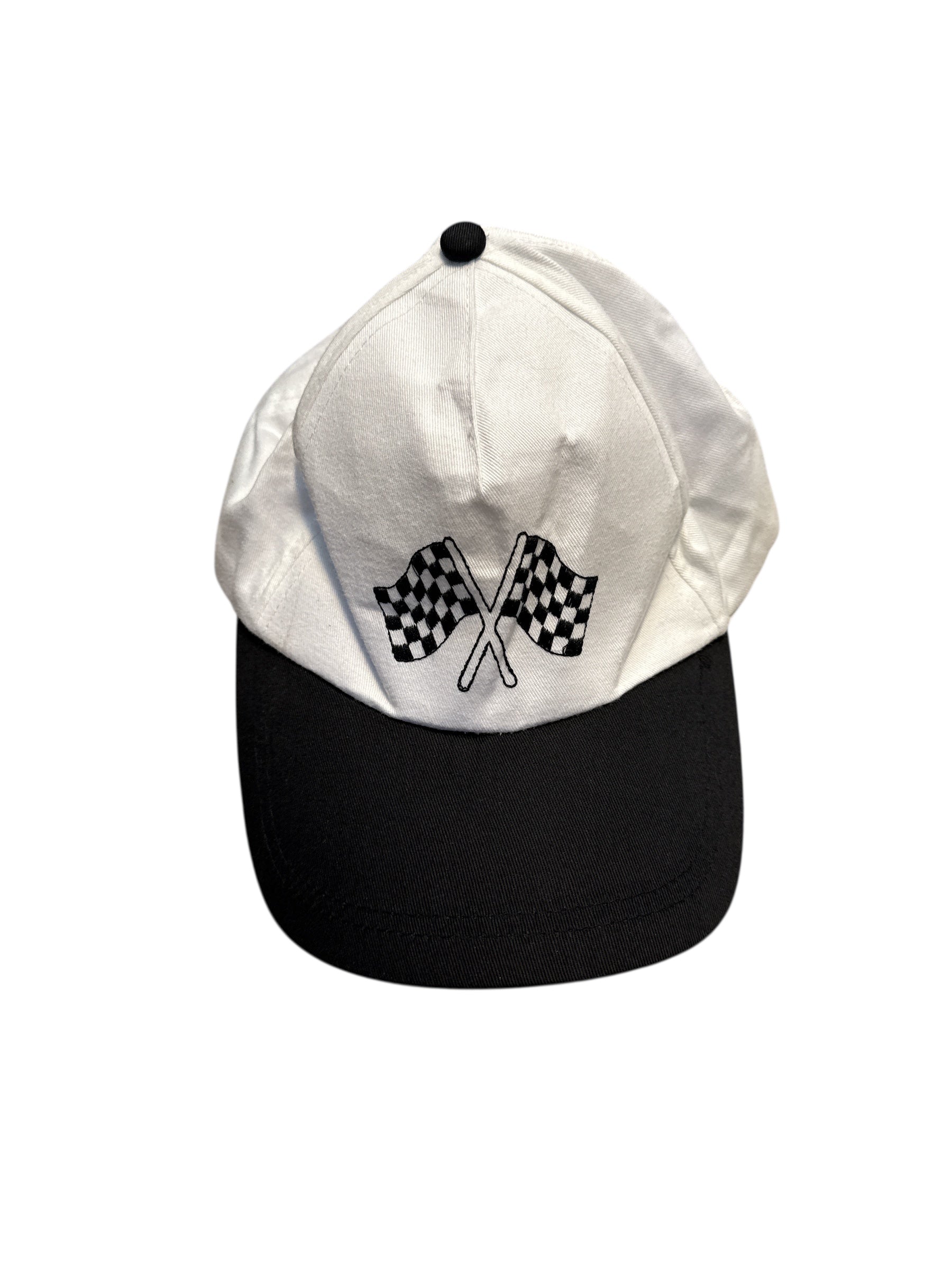 black white  racecar flag hat