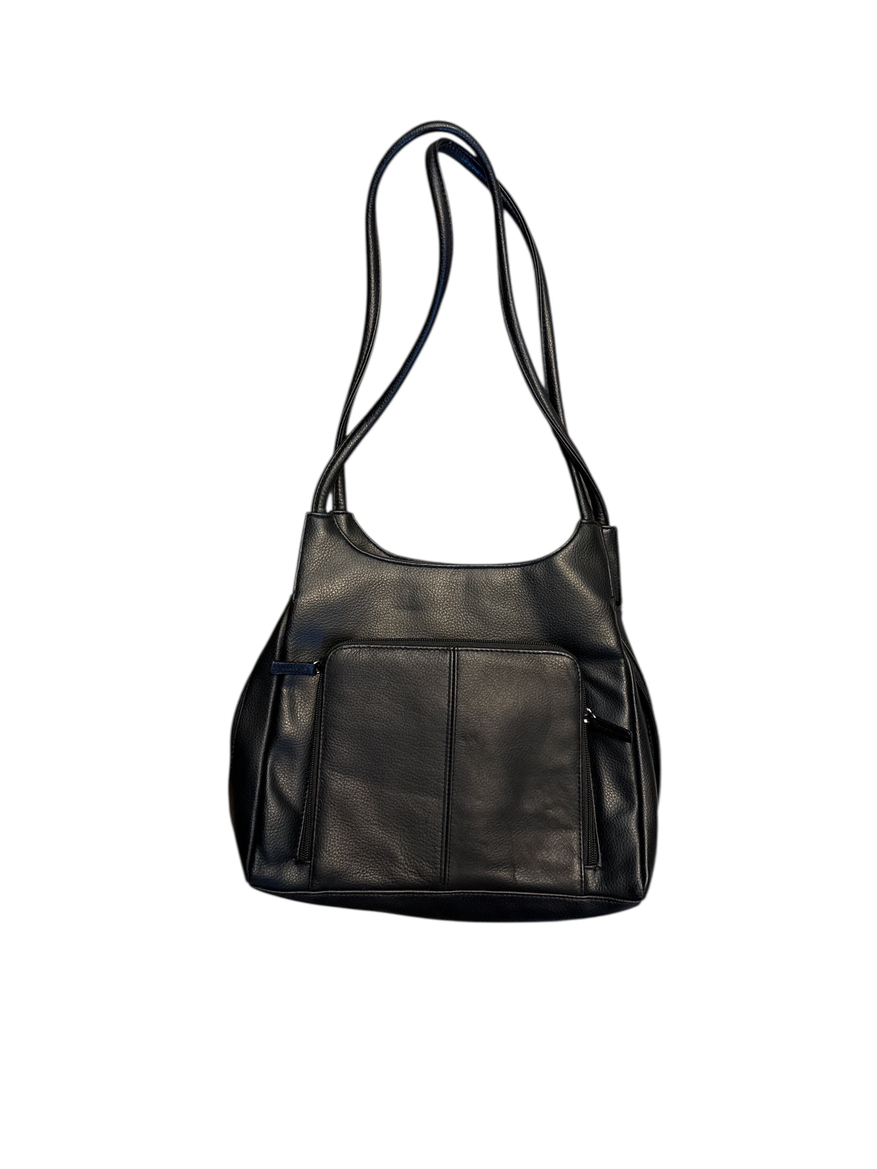 black cherokee pleather purse w pockets