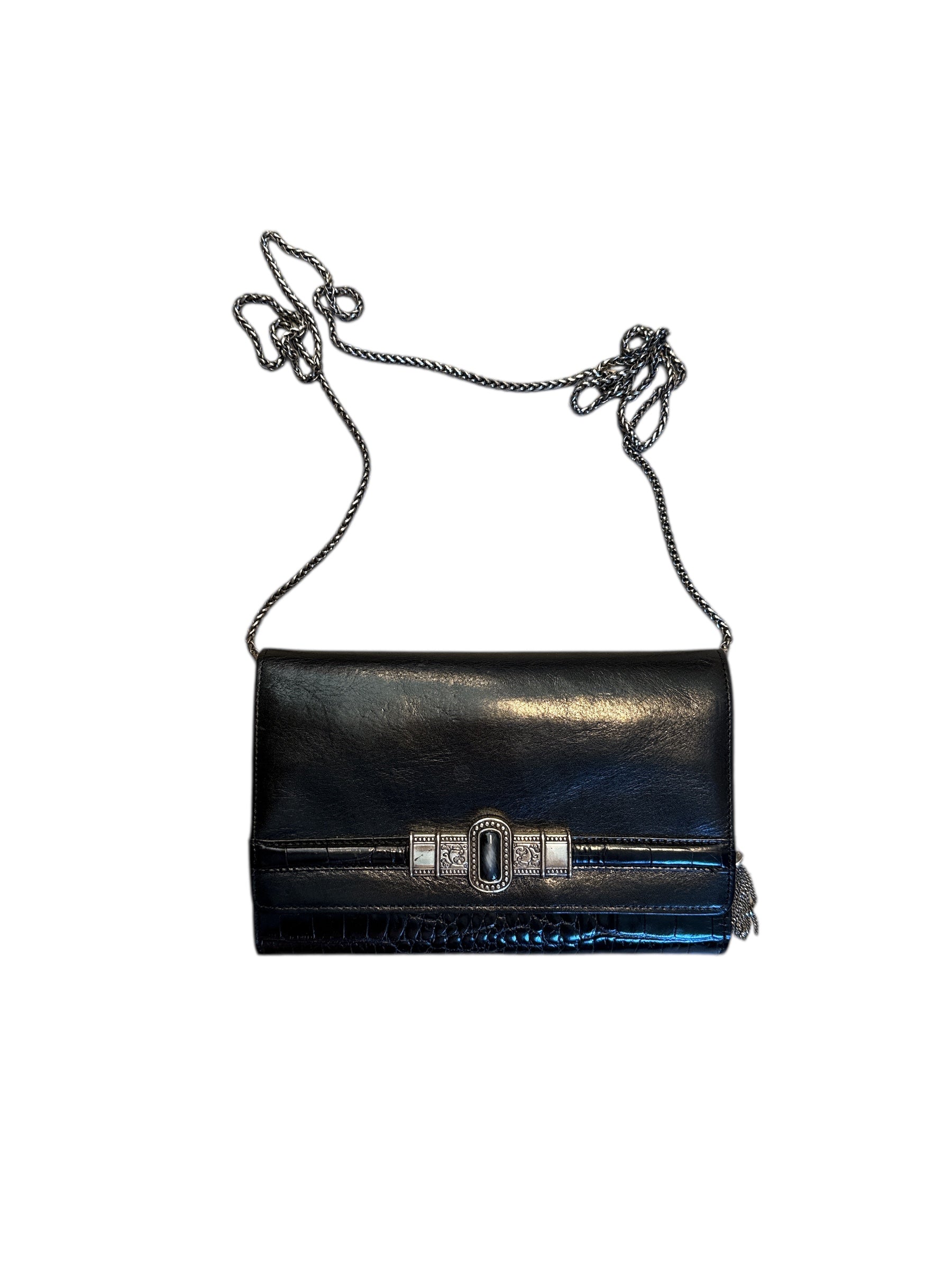 Black Brighton Crossbody wallet w jewel
