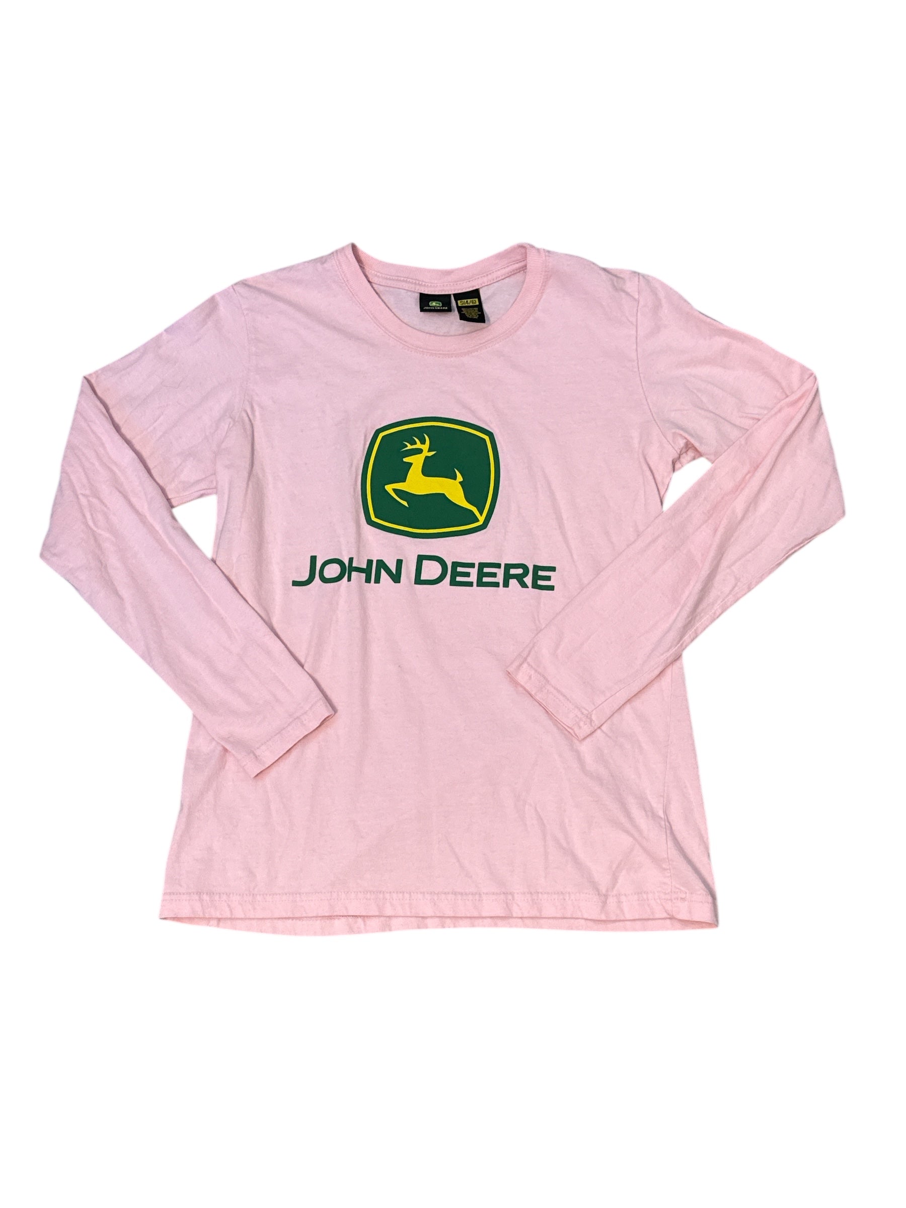 Pink John deere Logo long sleeve, S