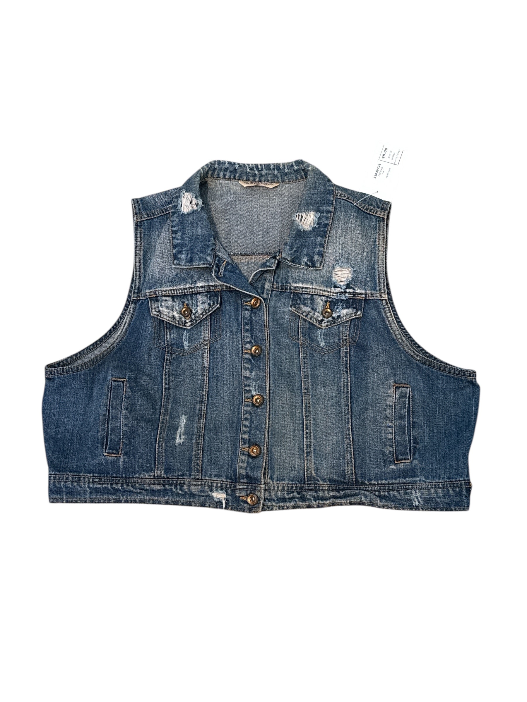 blue highways denim vest, 2x