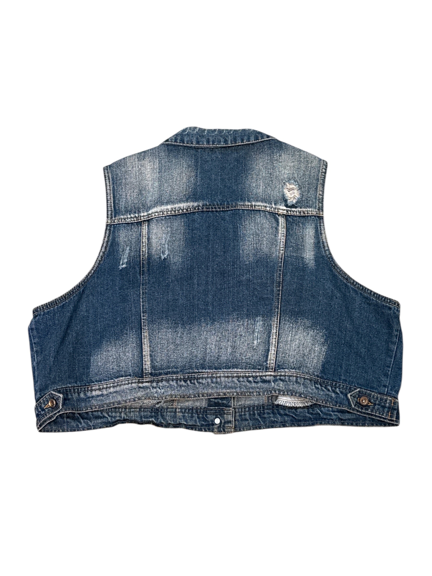 blue highways denim vest, 2x