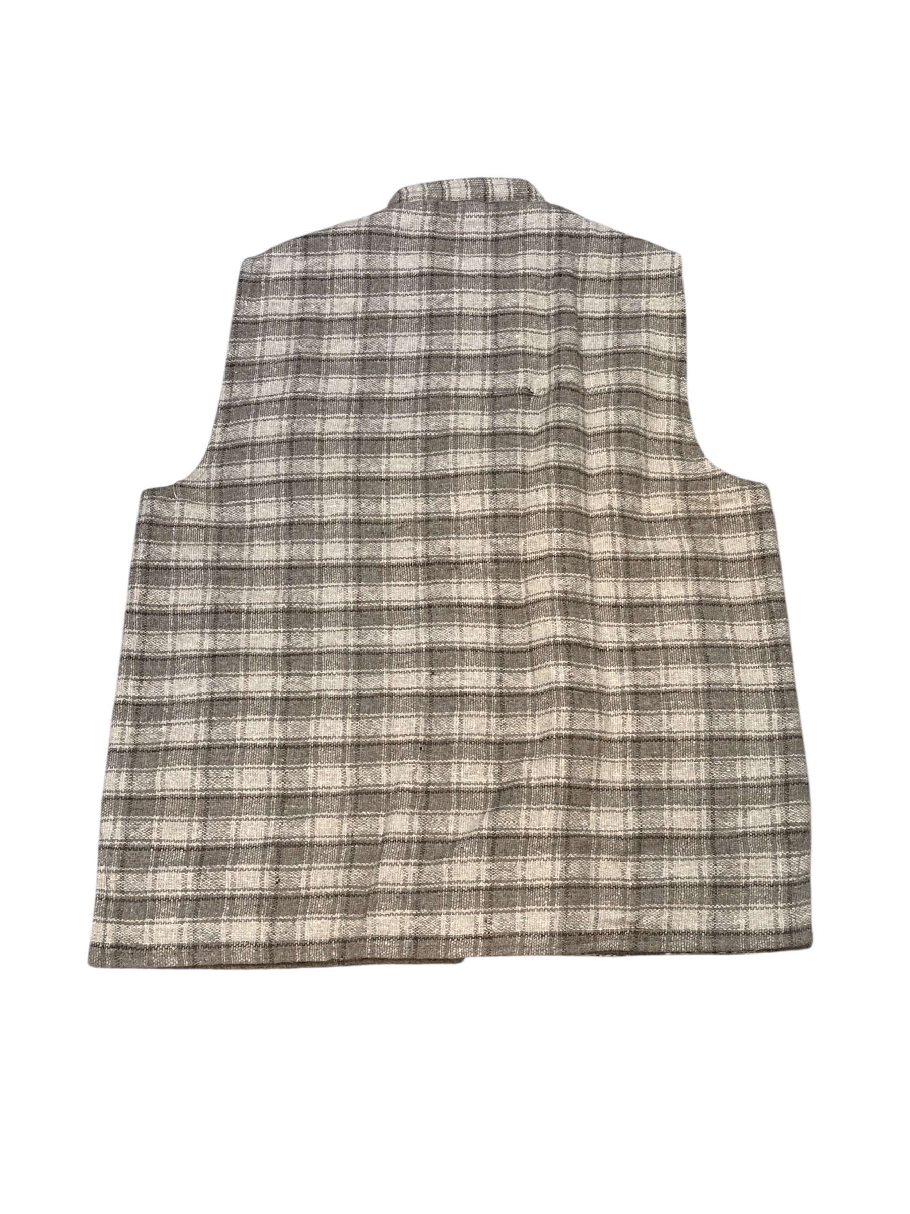 tan  wool plaid vest