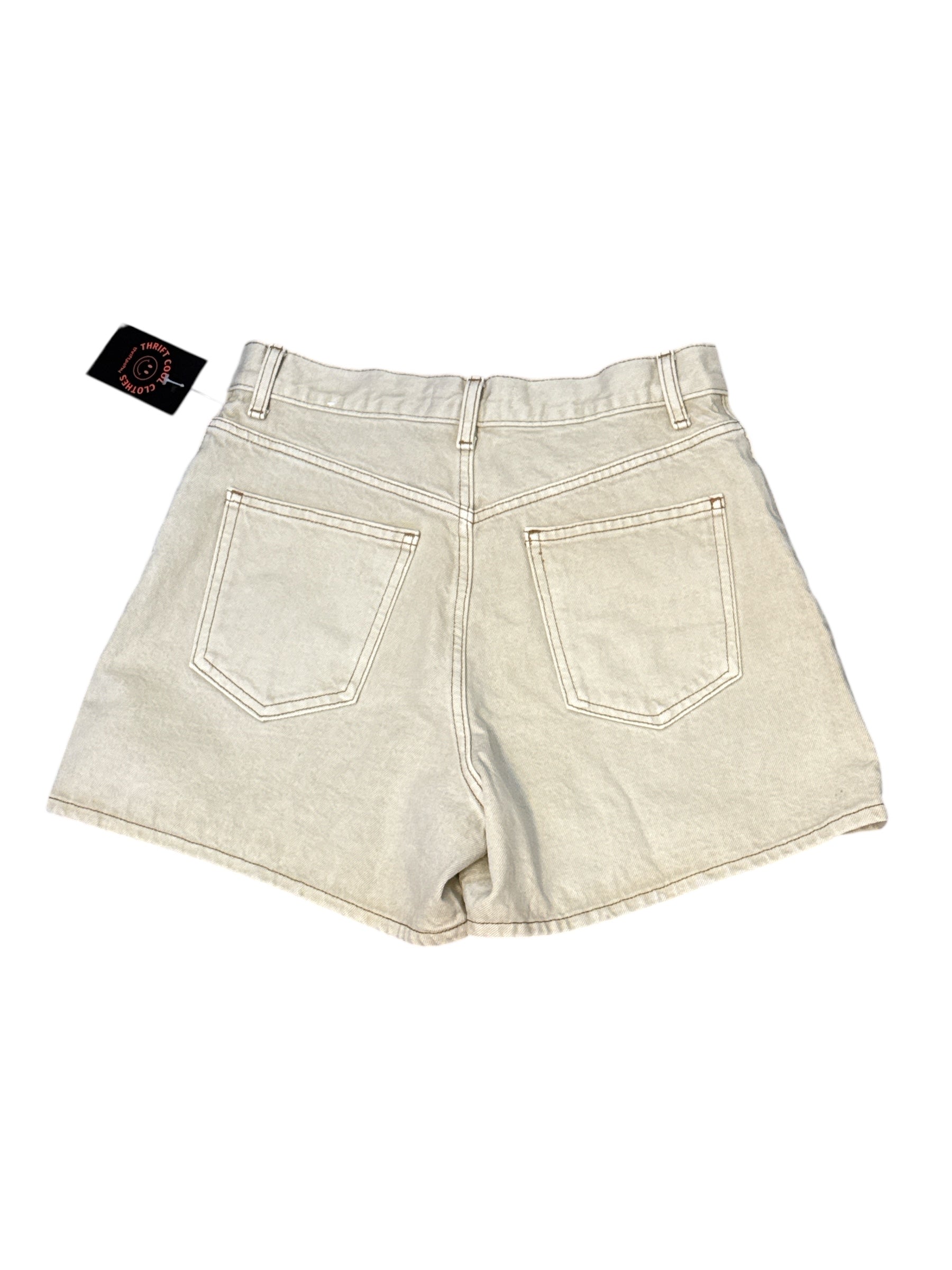 beige tan mng stitched shorts, m