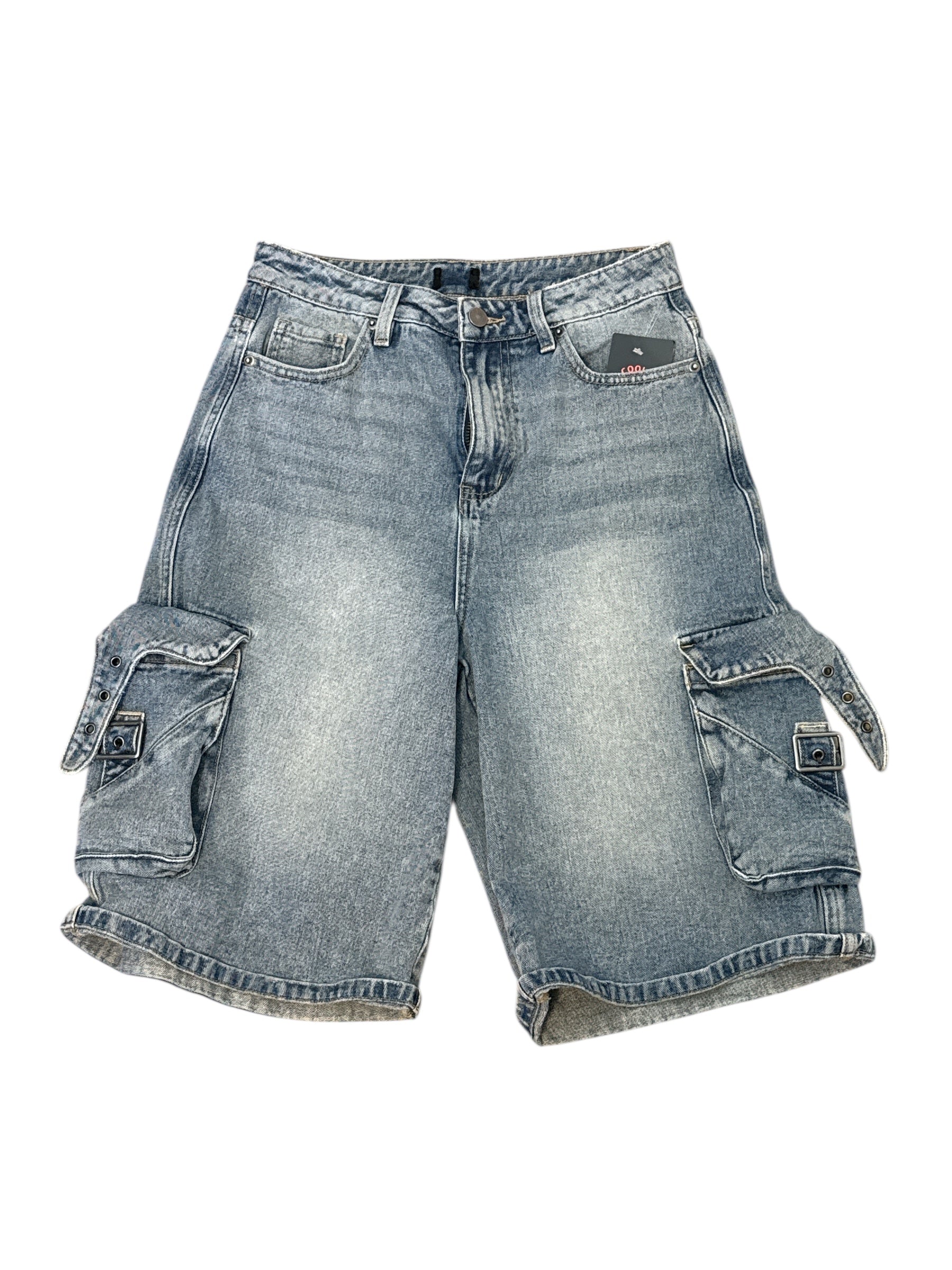 blue  denim cargo shorts, small
