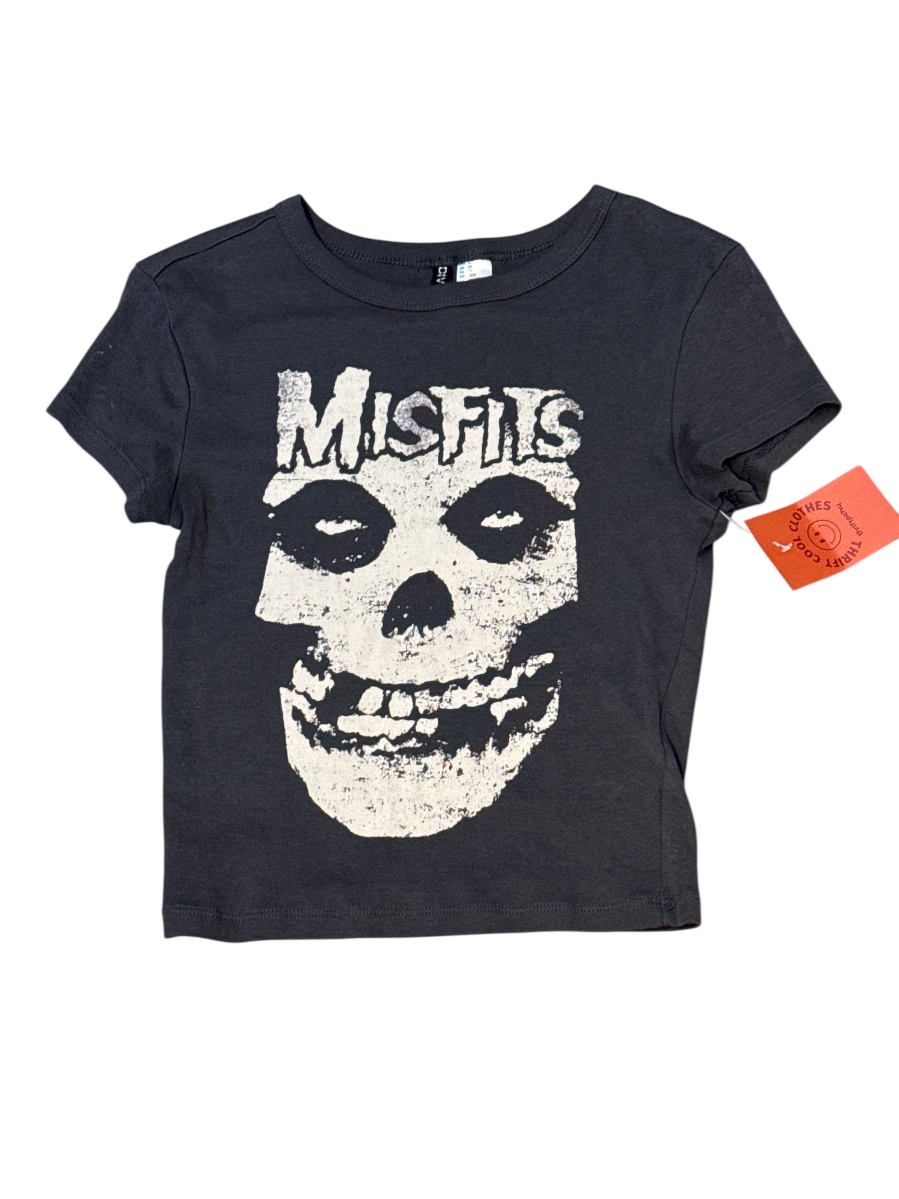 gray divided misfits babytee, xs