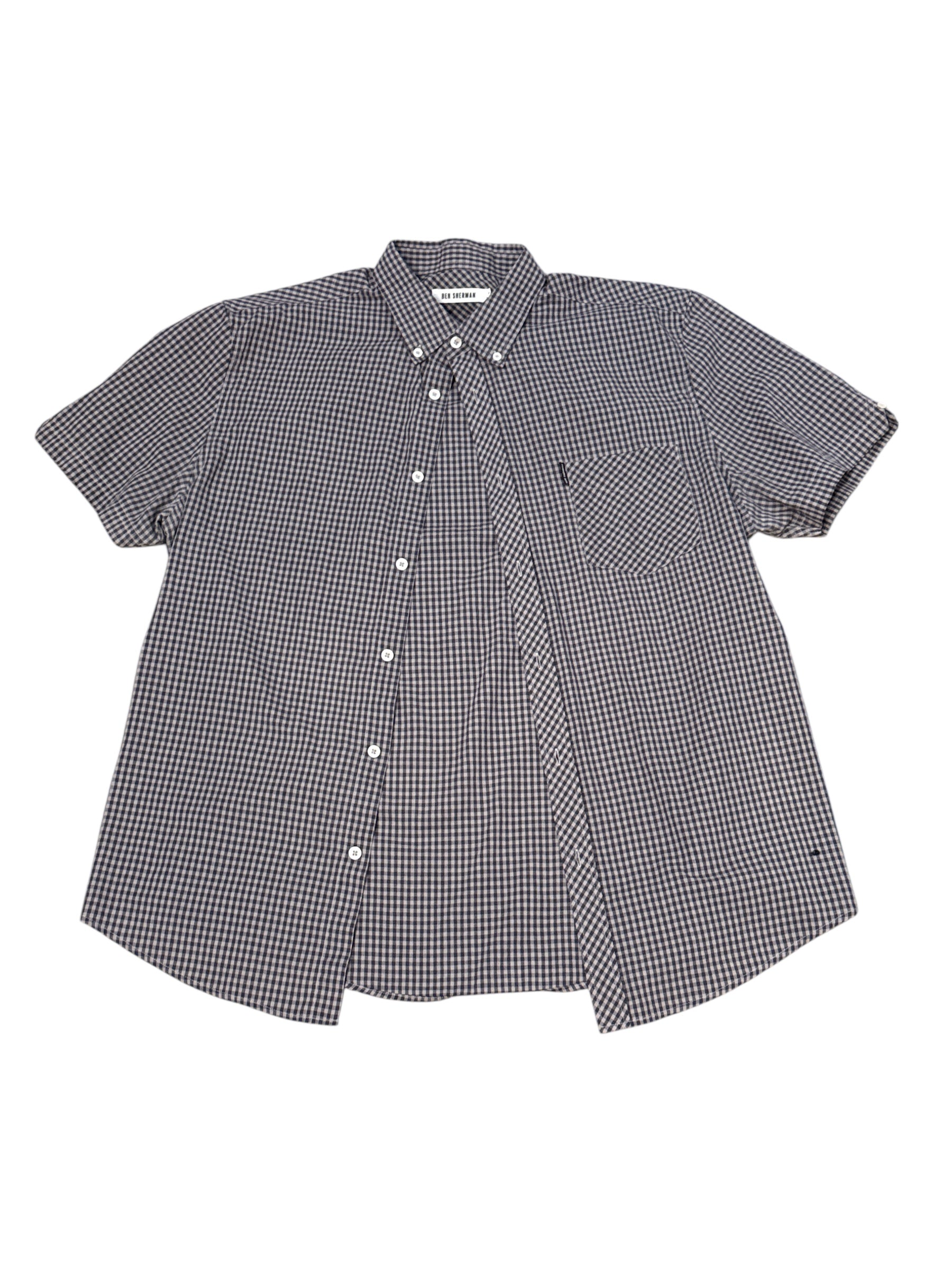 Gray black Ben Sherman Gingham ss button down, 2x