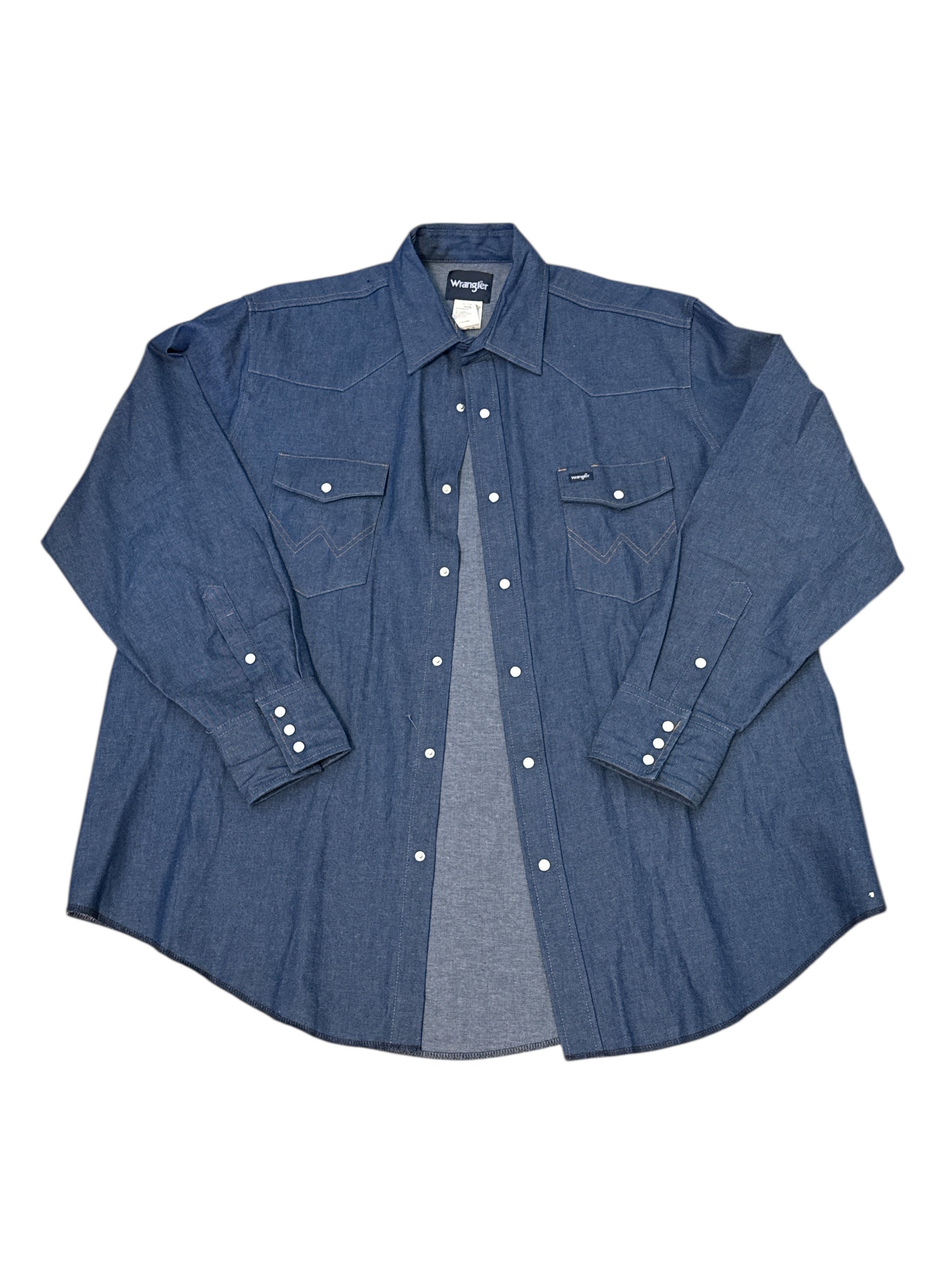 blue Wrangler denim western top, xl