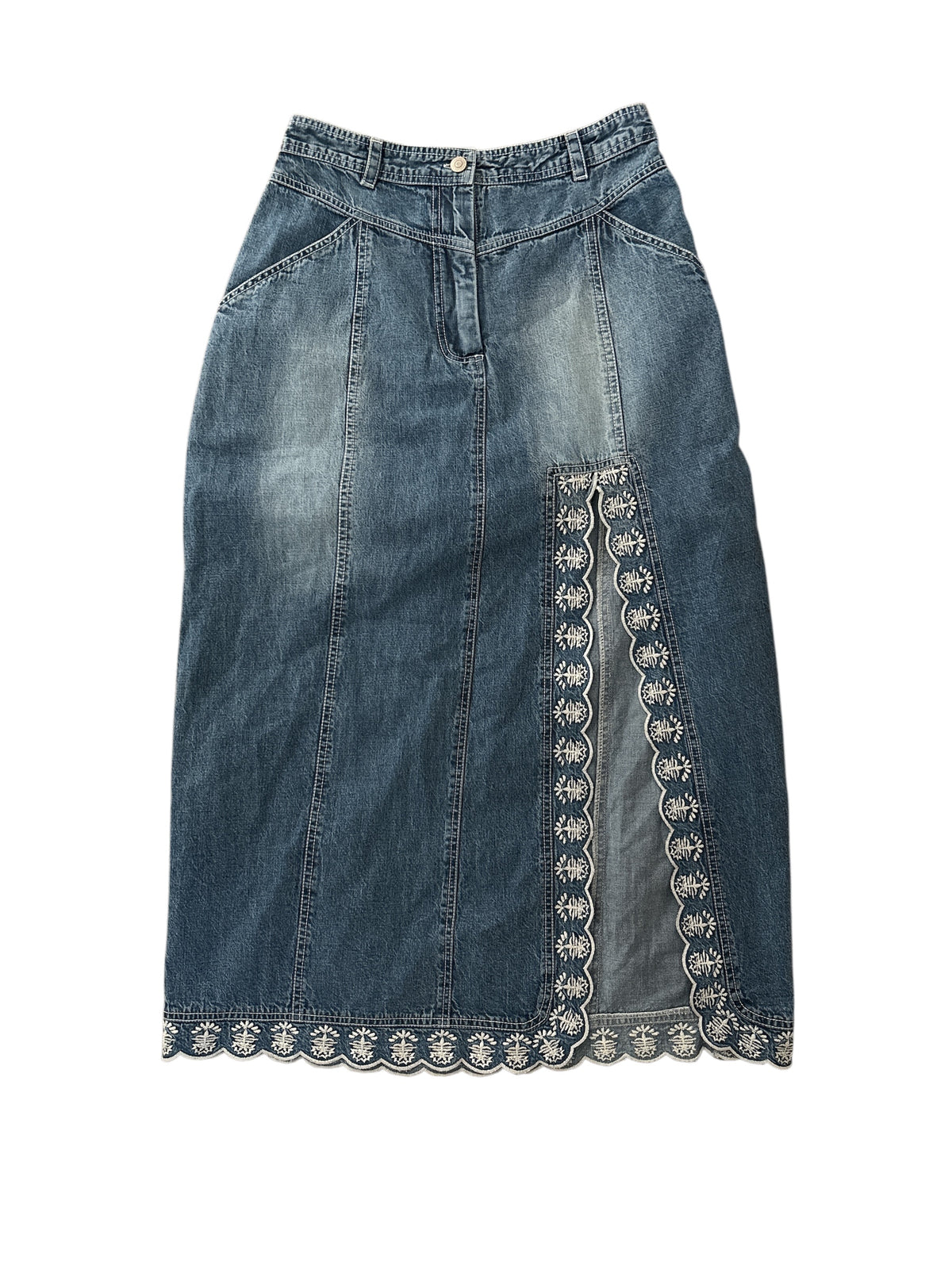 Blue Free people Maxi embroidery skirt, 6