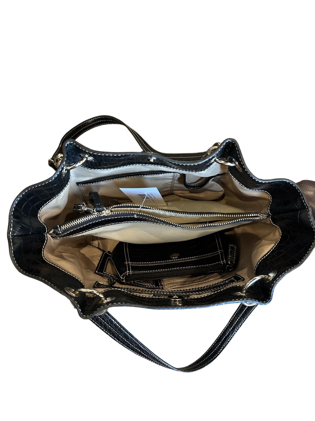 Black silver Nine west Croc handbag