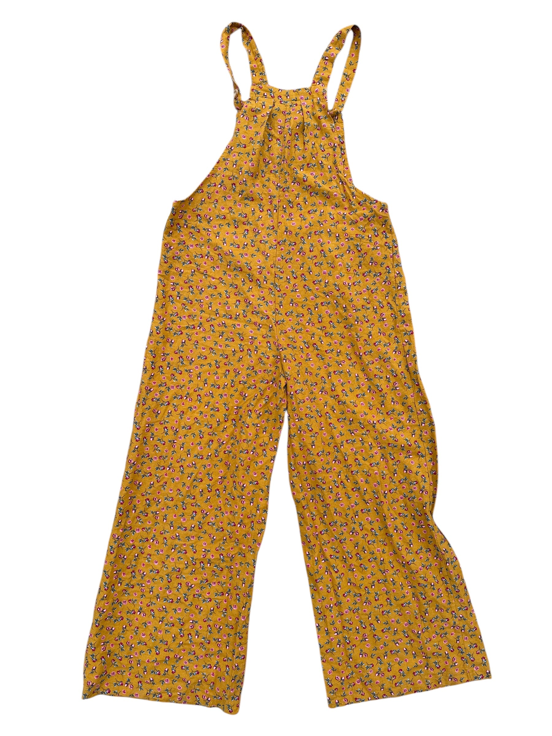 mustard yellow pink blue  floral jumpsuit, s