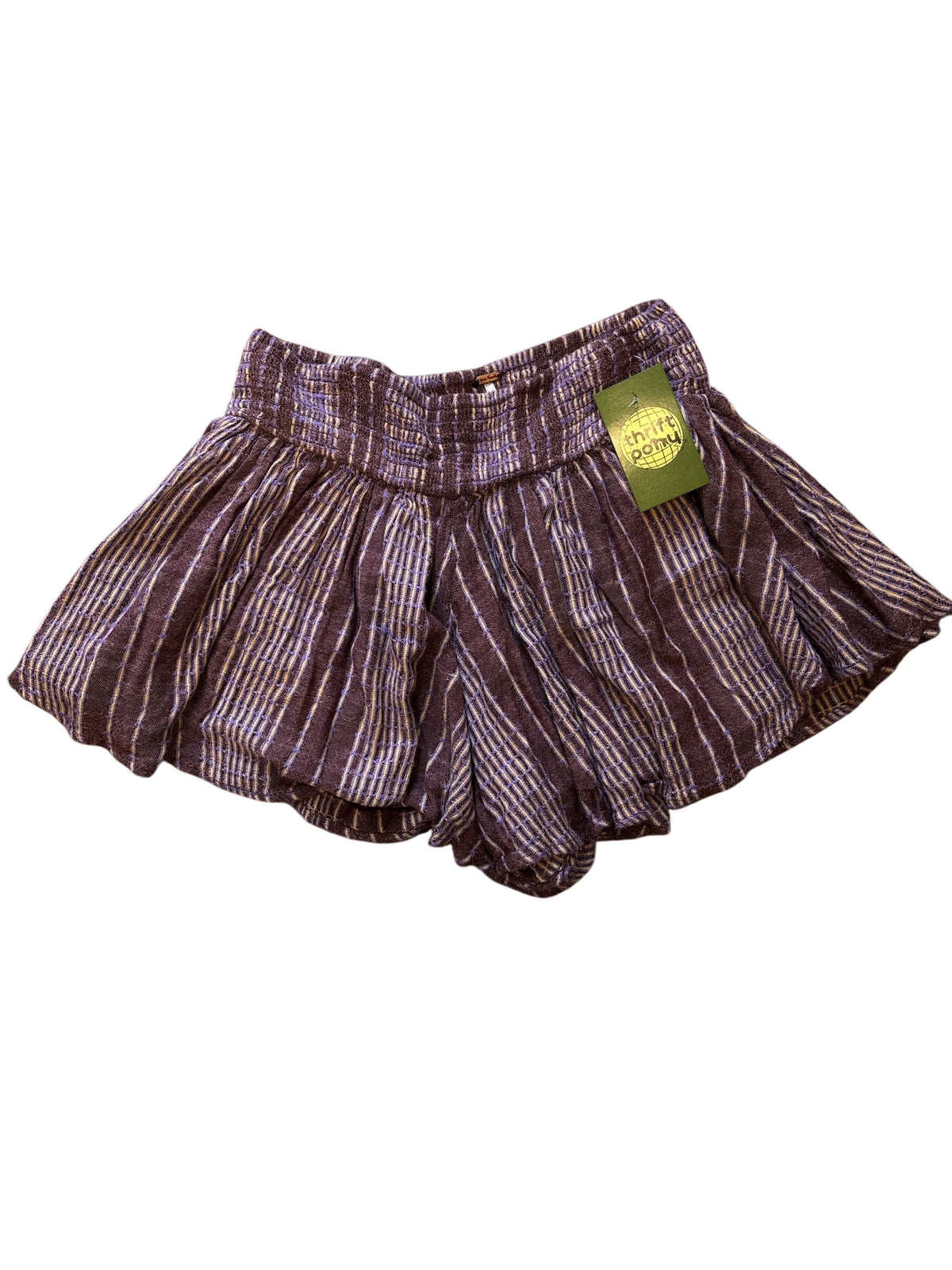 purple maroon free people stripe mini skirt, s