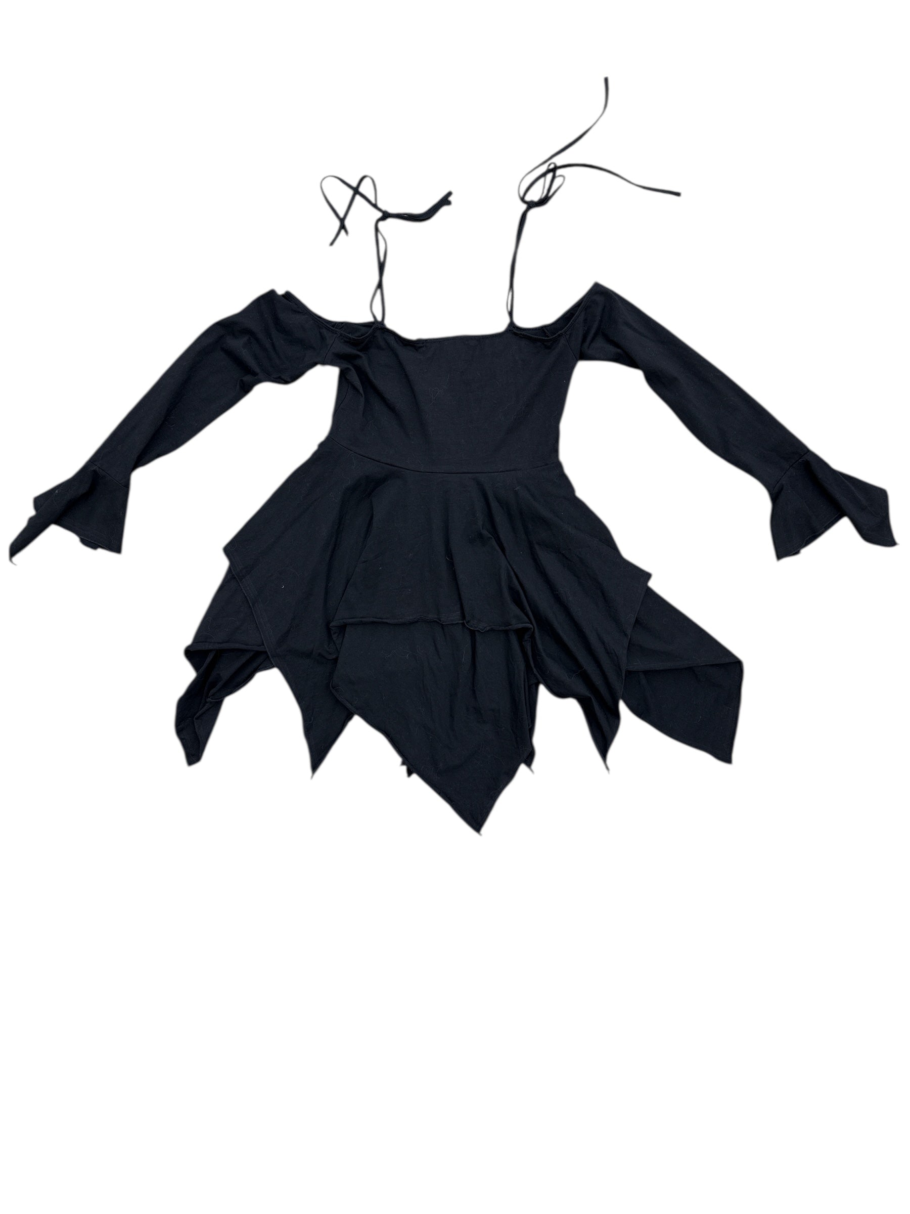 black current mood cold shoulder asymmetrical dress, m