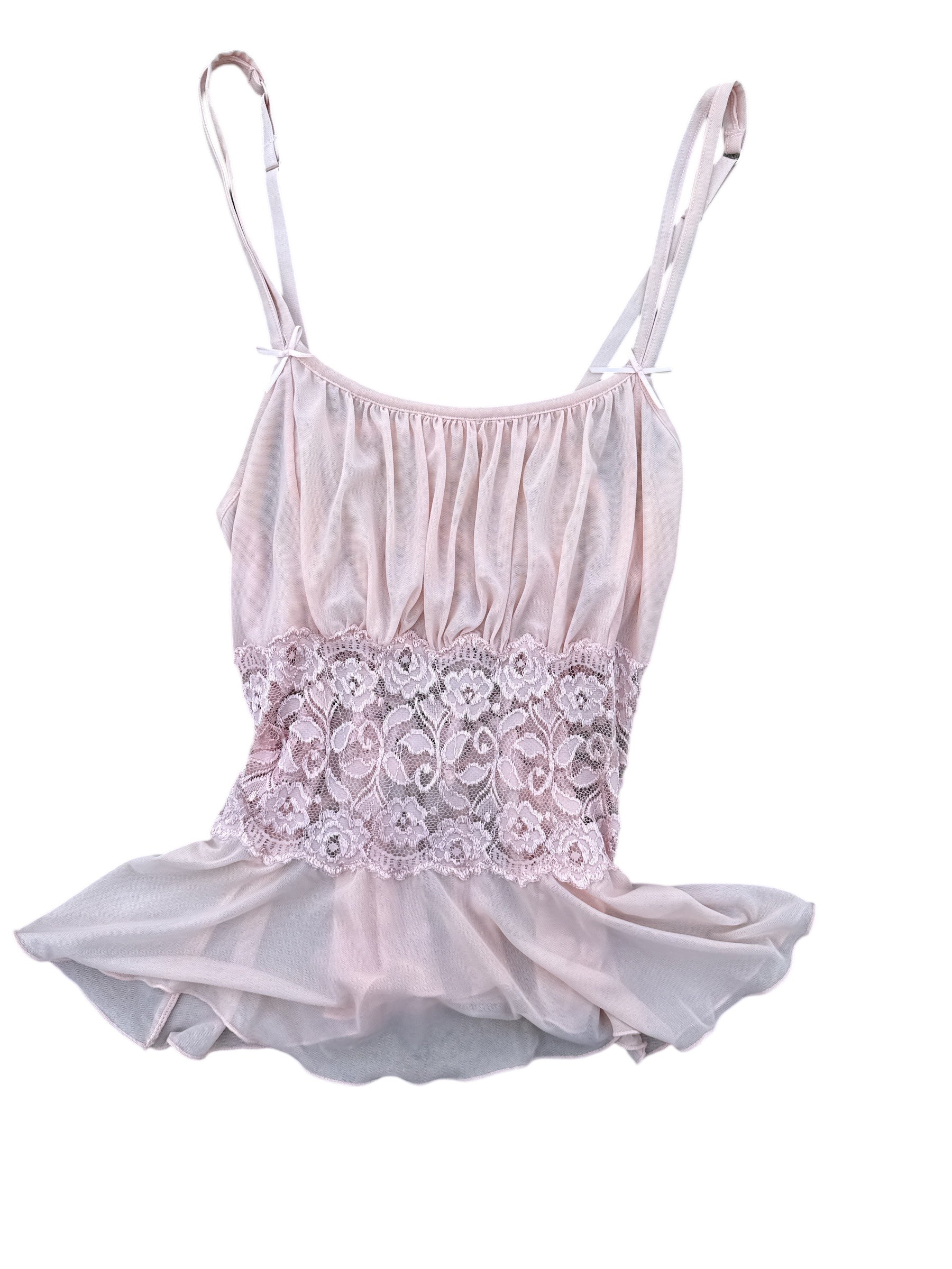 pink cabernet lacey tank top, L