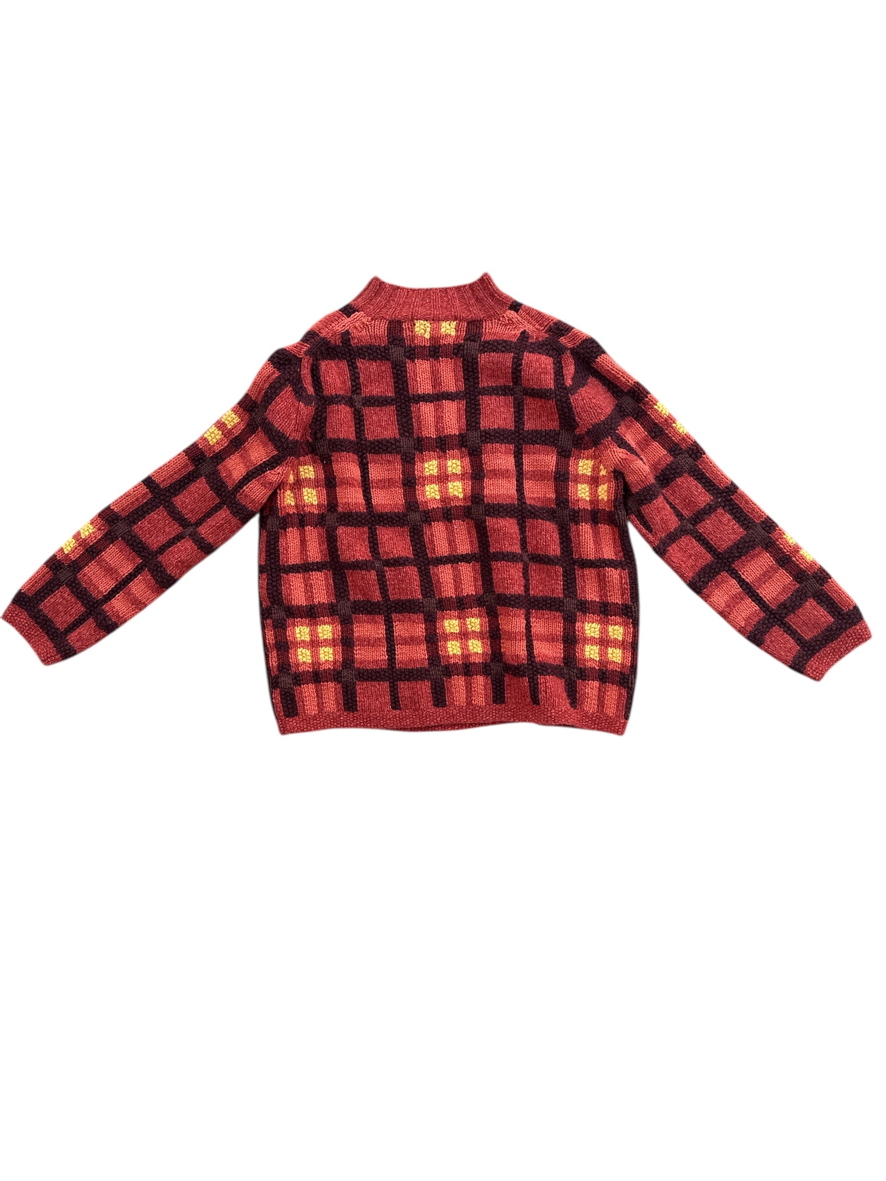 orange jones new york grid knit sweater, XL