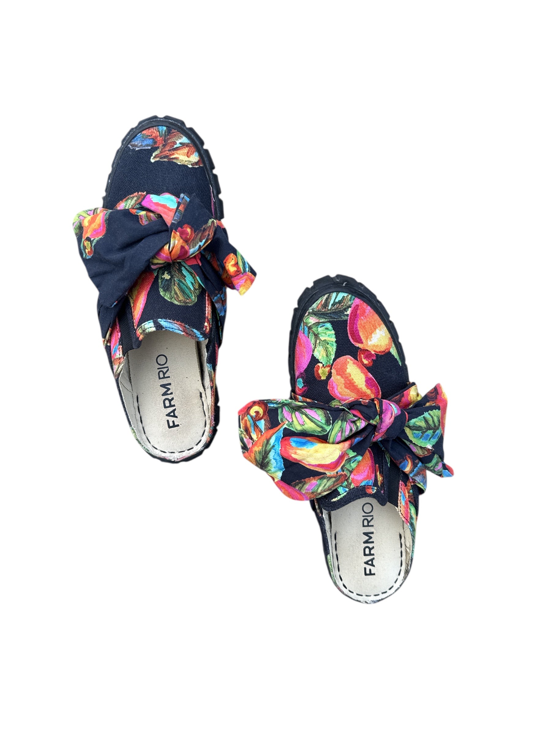 black orange farm rio tapestry tropical mules, 41 (fits like women's 10)