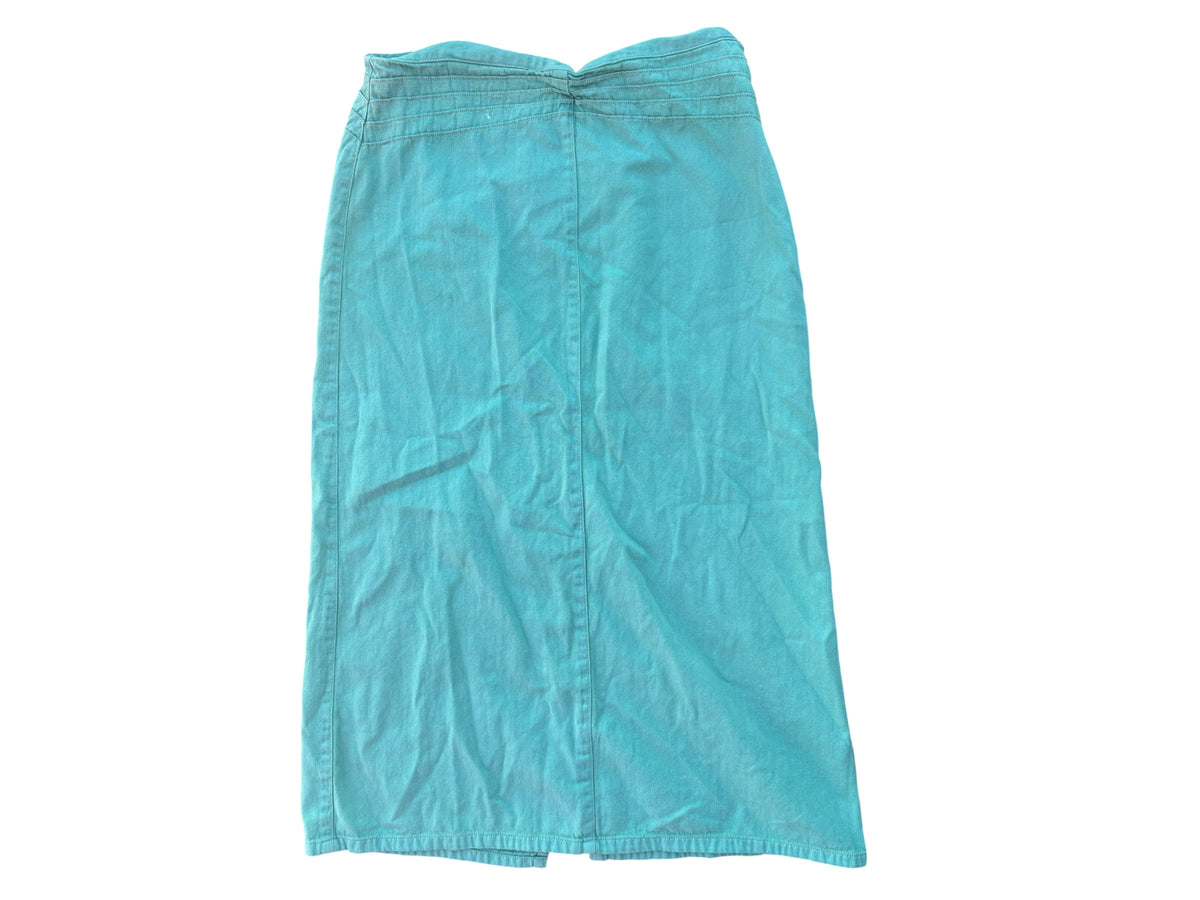 teal emma james vtg denim skirt, 12