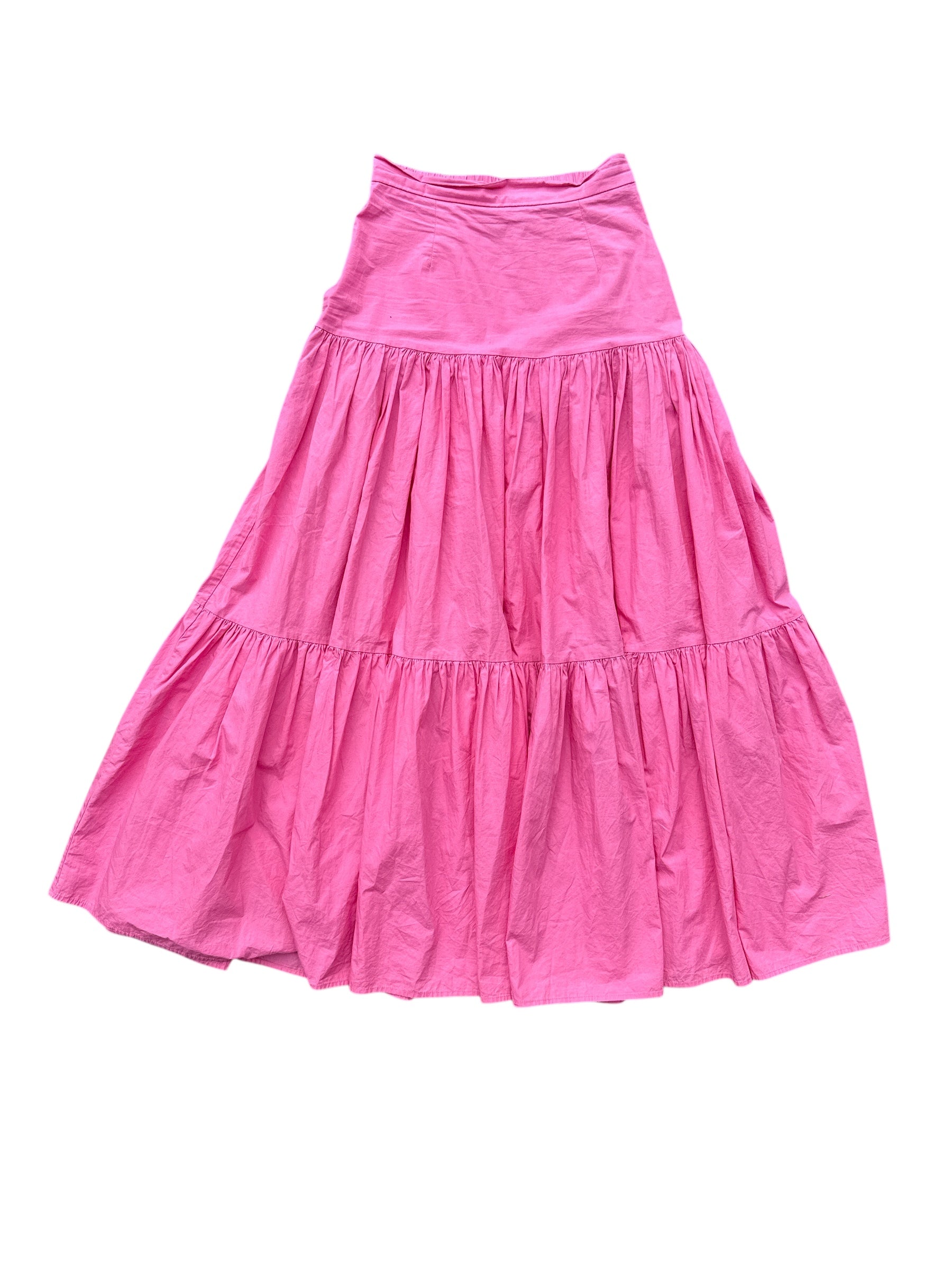 pink runaway tiered maxi skirt, s/4
