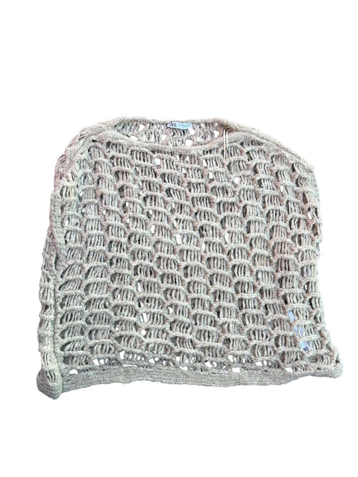 beige zara knit ss pullover, xs/s