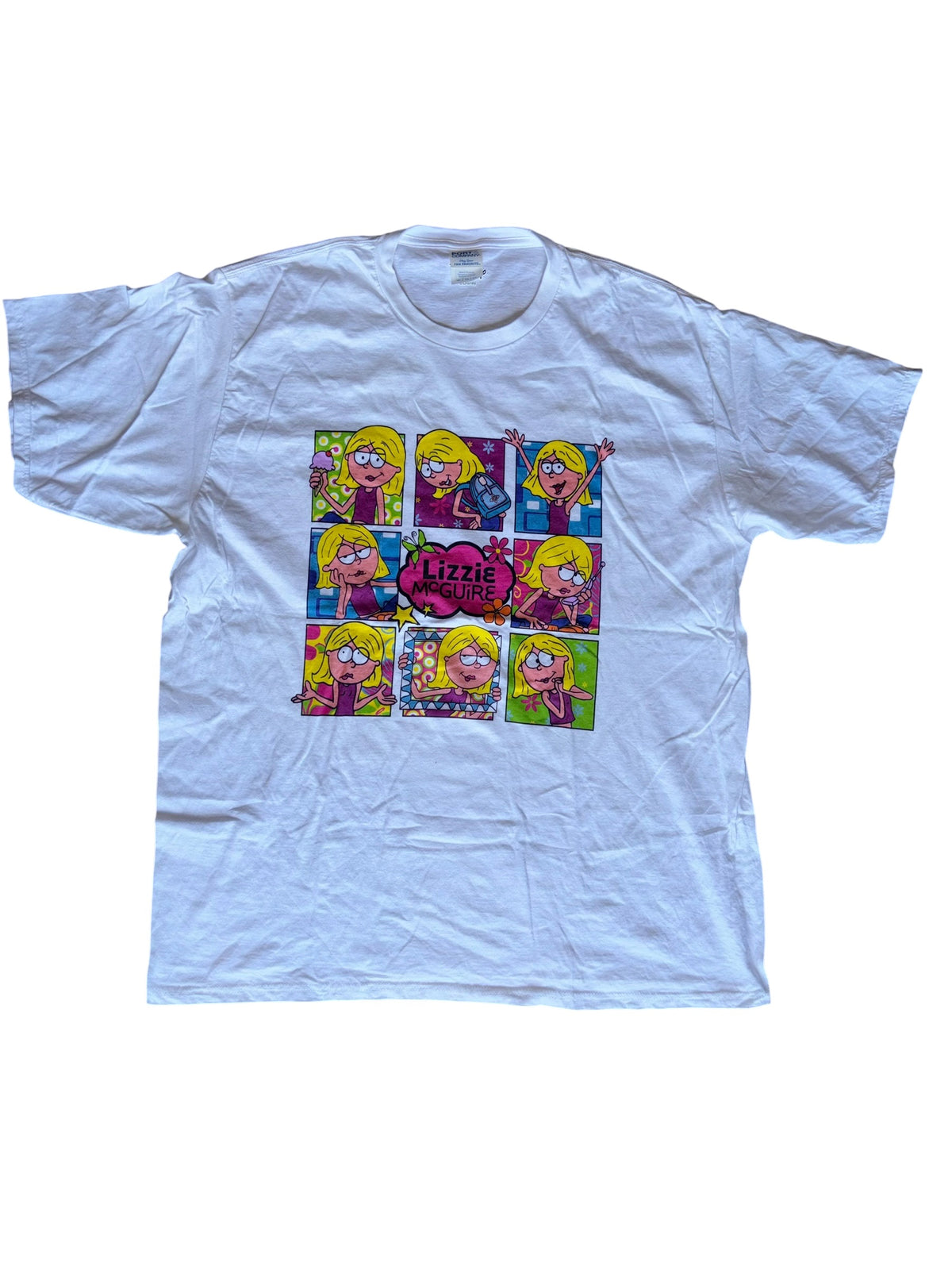 white pink yellow port and company lizzie mcguire tee, XL