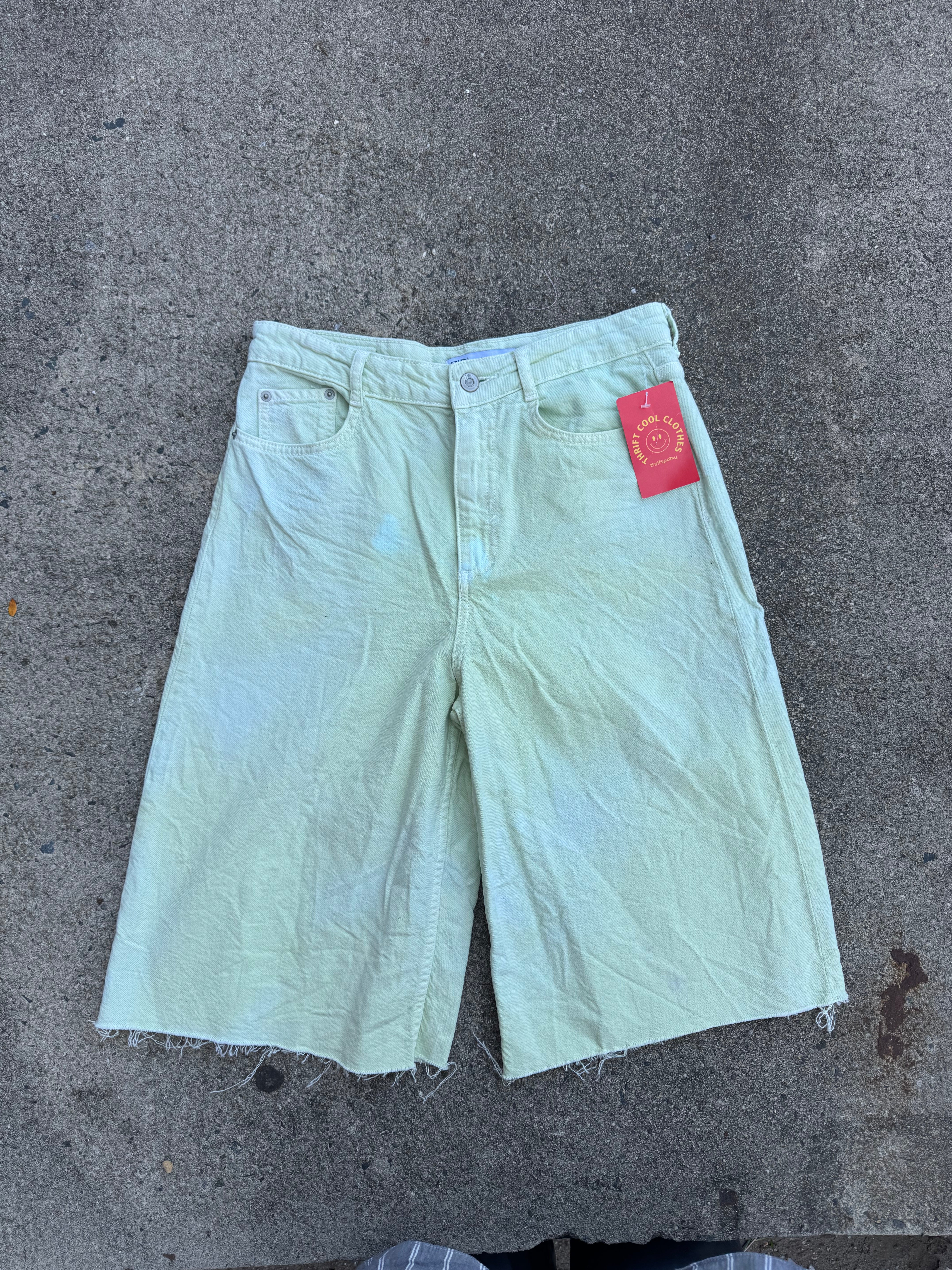 green zara long jorts, 6