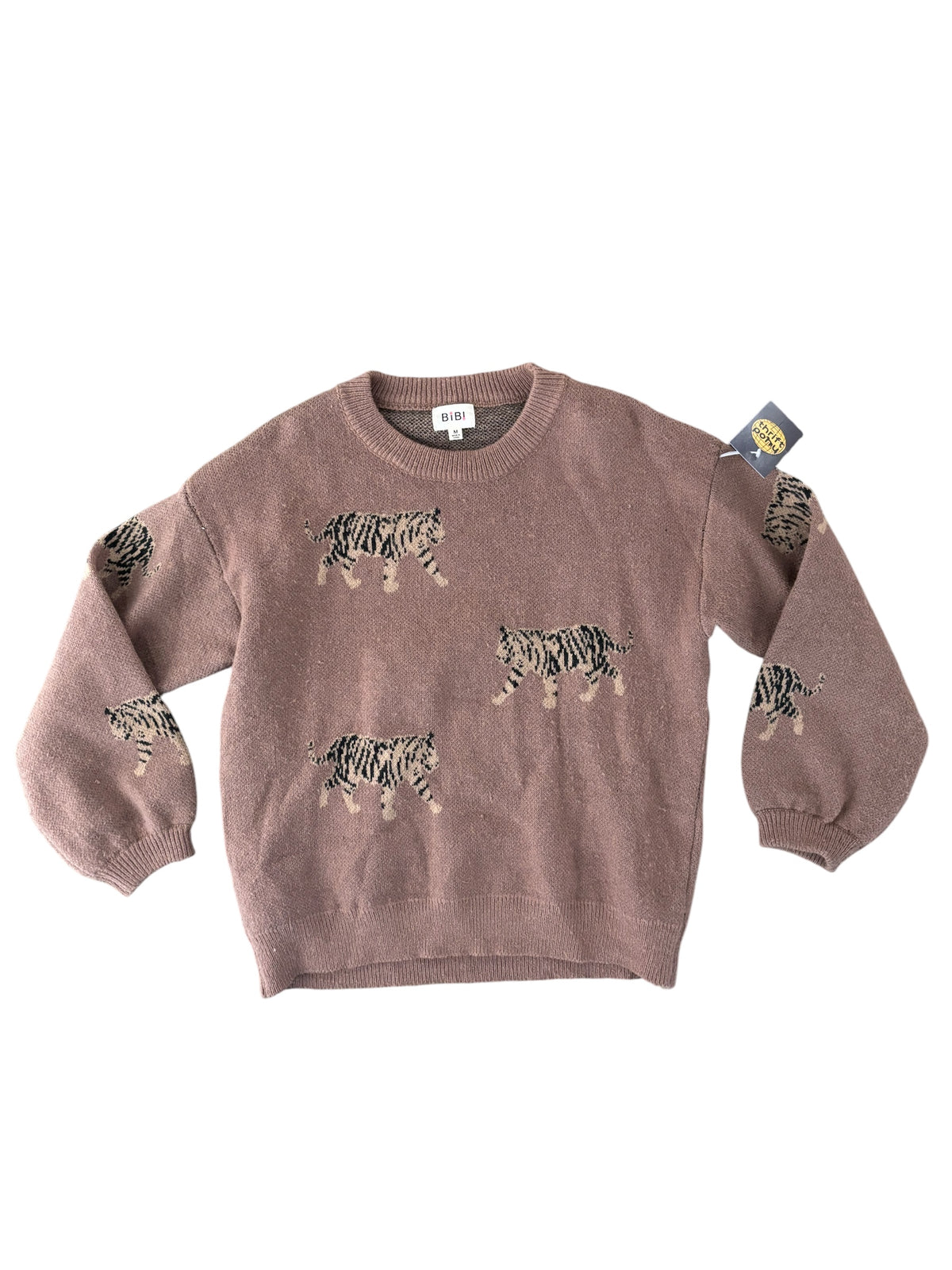 brown bibi tiger sweater, m