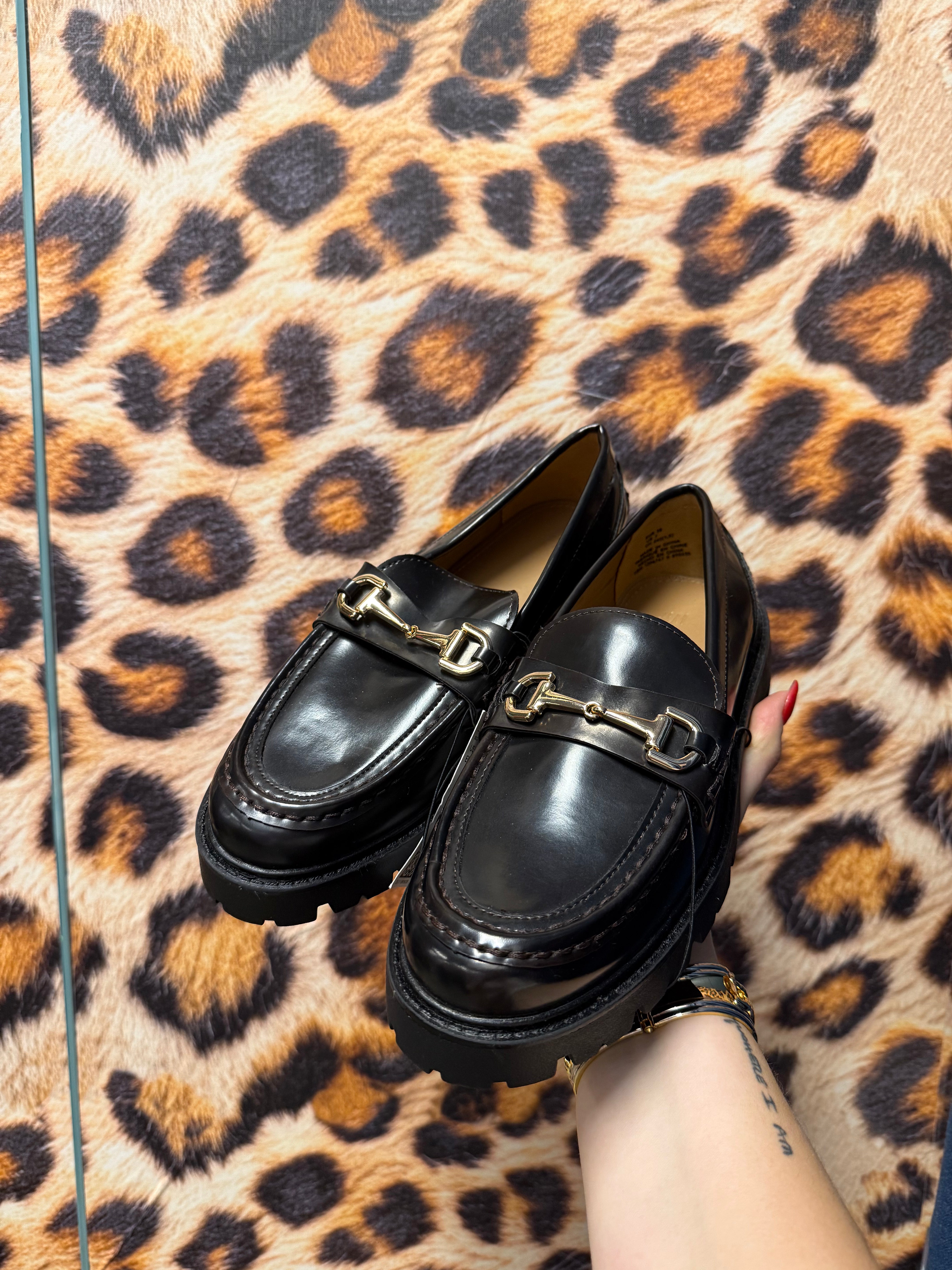 black h&m shiny loafers, 7