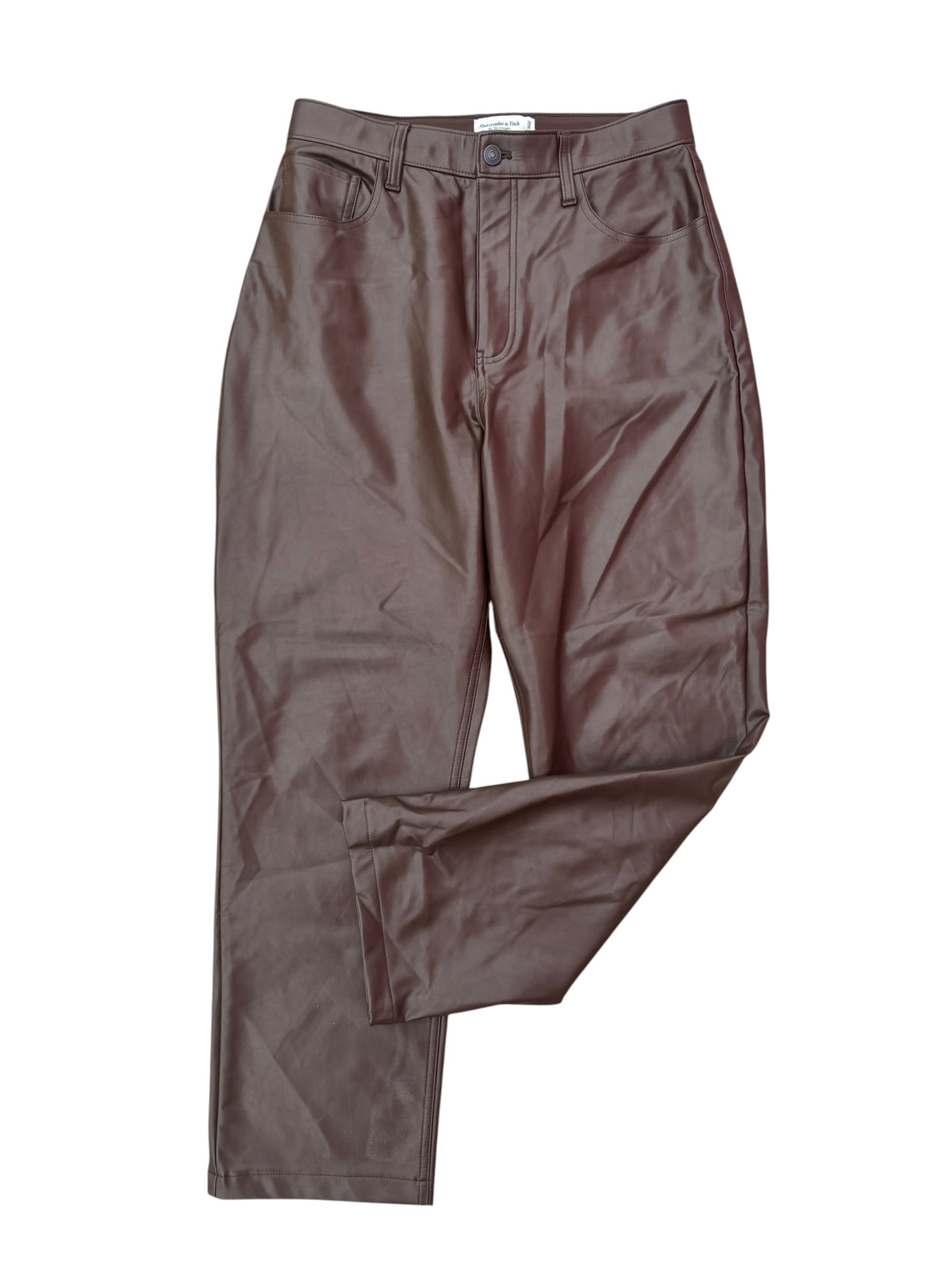 brown abercrombie pleather trousers, 30/10s