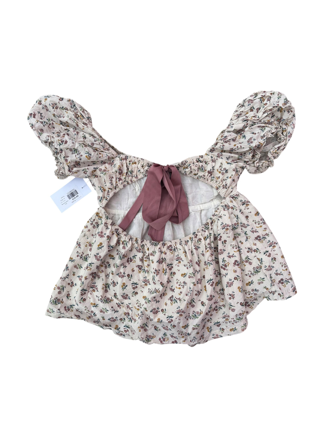 crem mauve storia floral bustier top, m