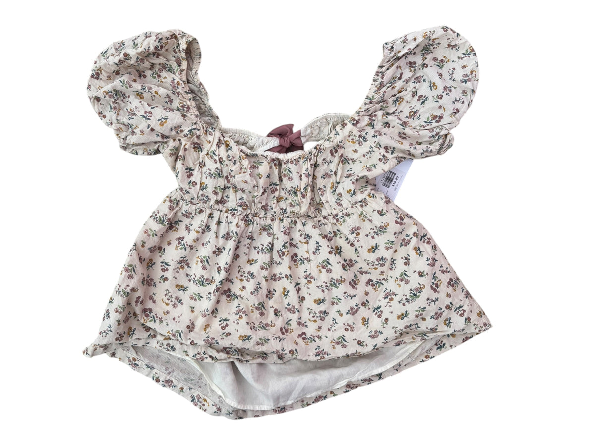 crem mauve storia floral bustier top, m