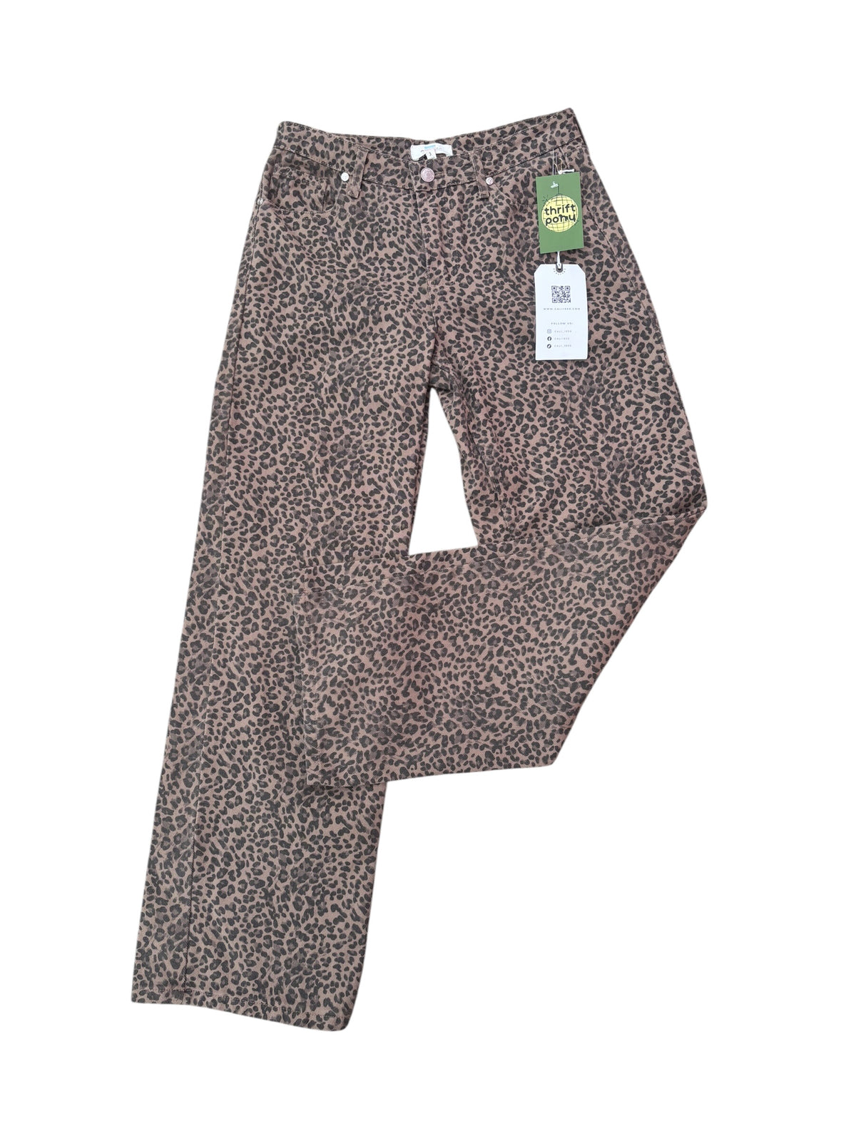 brown cali 1850 animal print pants, m
