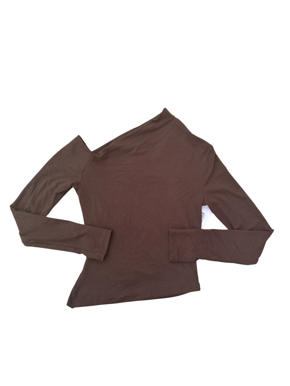 brown neva hu asymmetrical one shoulder ls, m