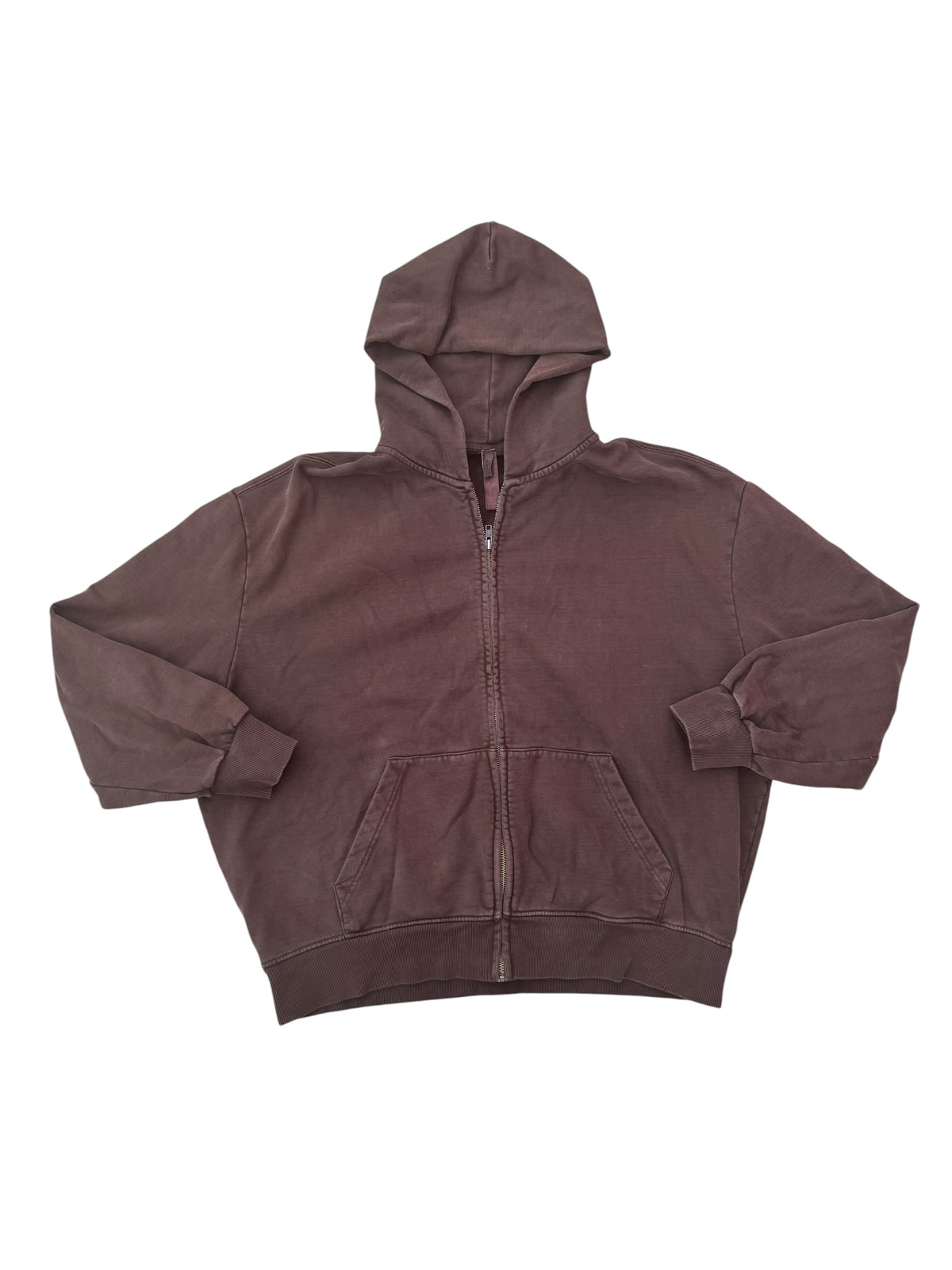 brown skims zip up hoodie, xs