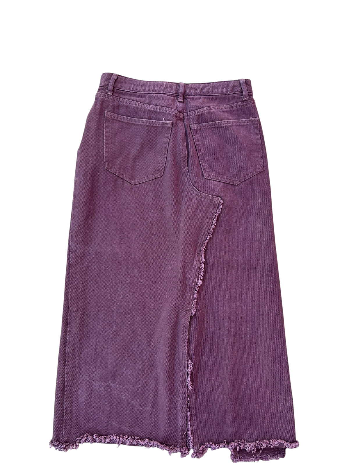 brown signature8 denim midi skirt, s
