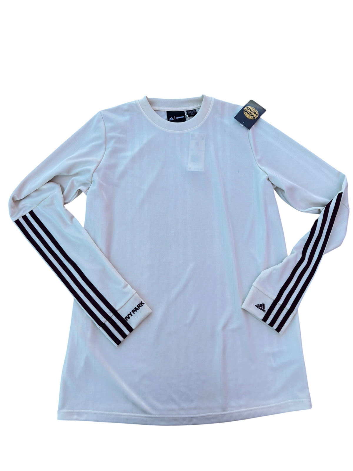 cream maroon adidas ivy park nwt striped athletic metallic ls, m