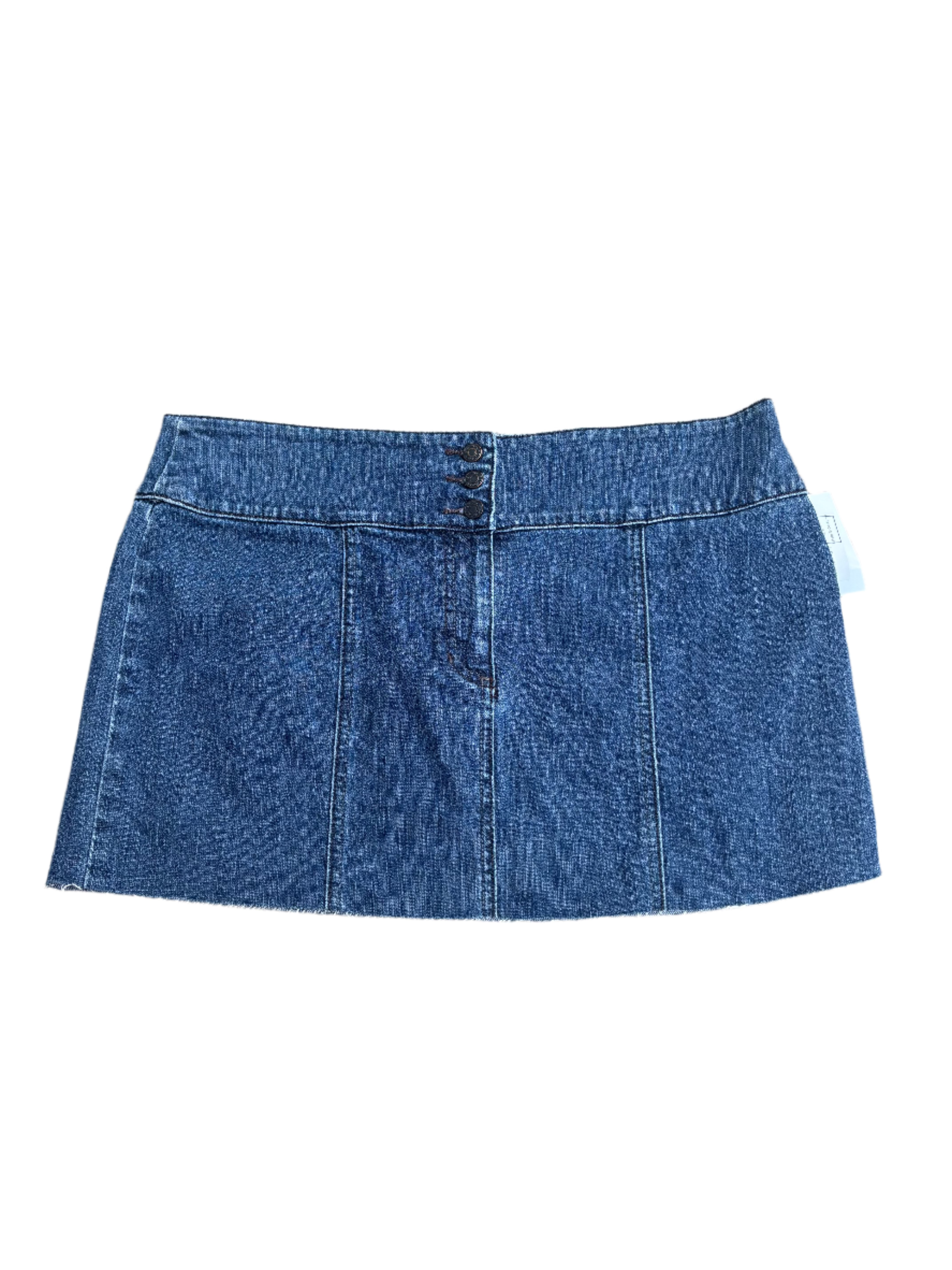 blue new york & co denim mini skirt, 16