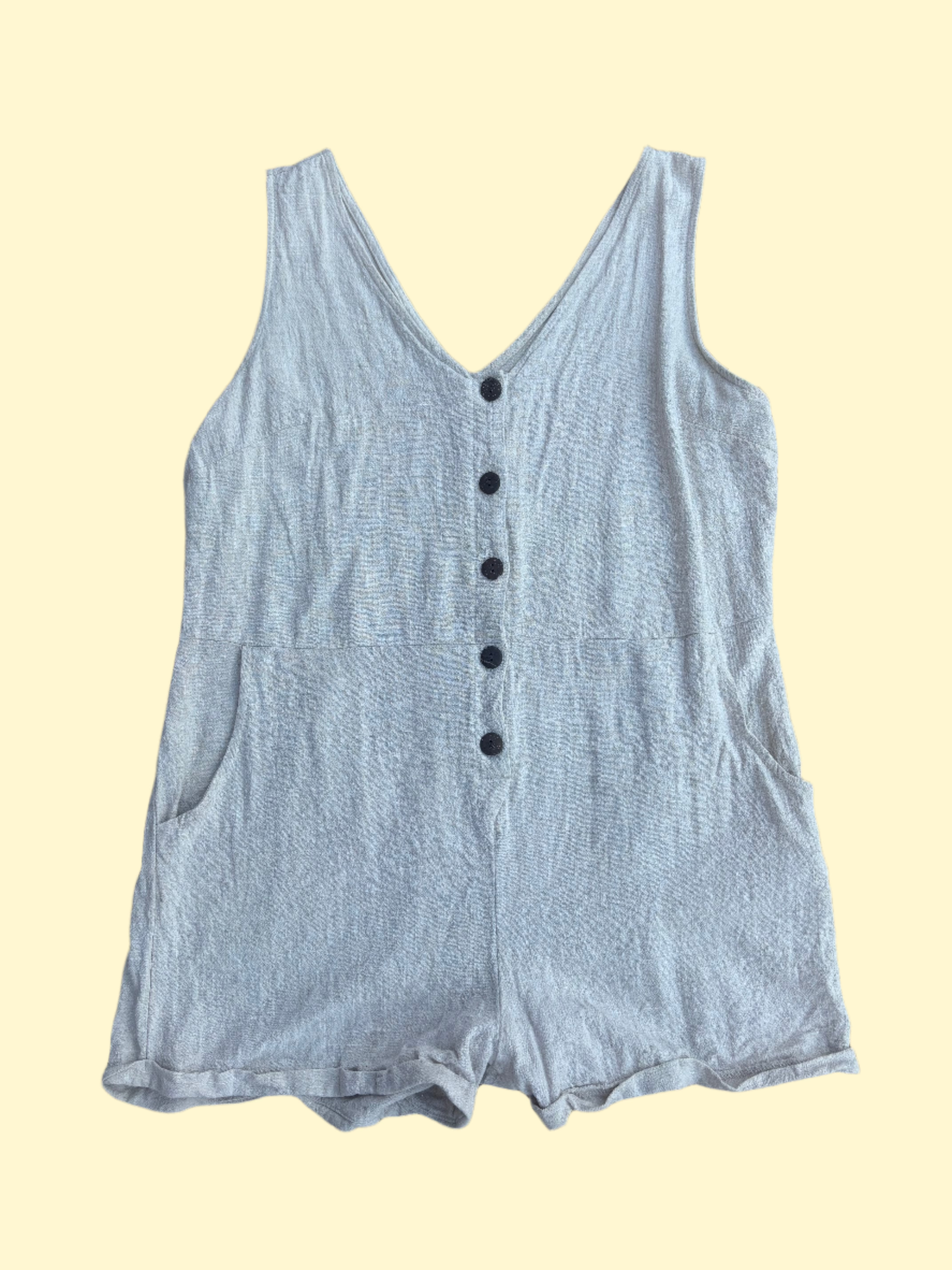 beige  Linen romper, XL