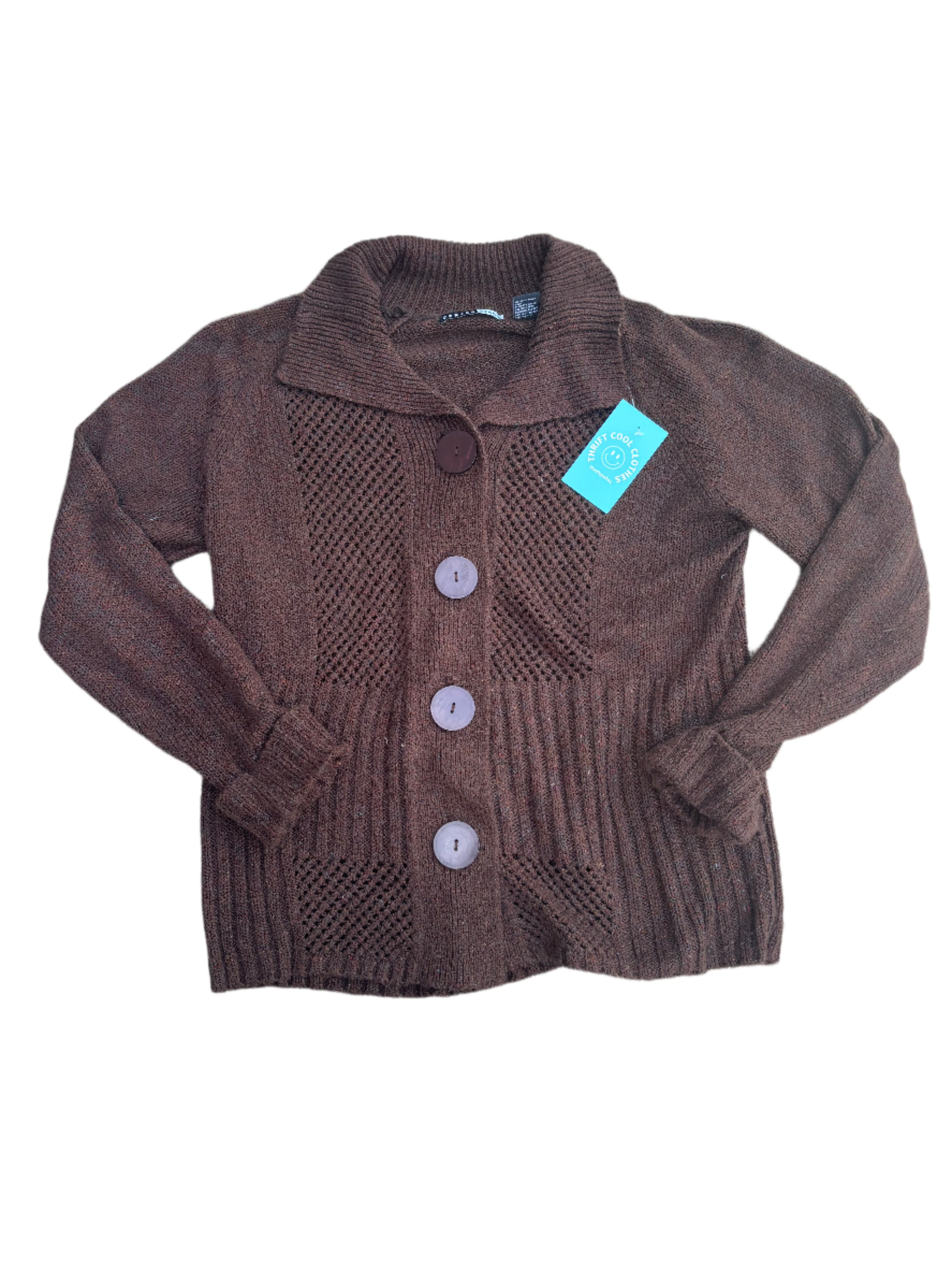 brown center stage cardigan, xl