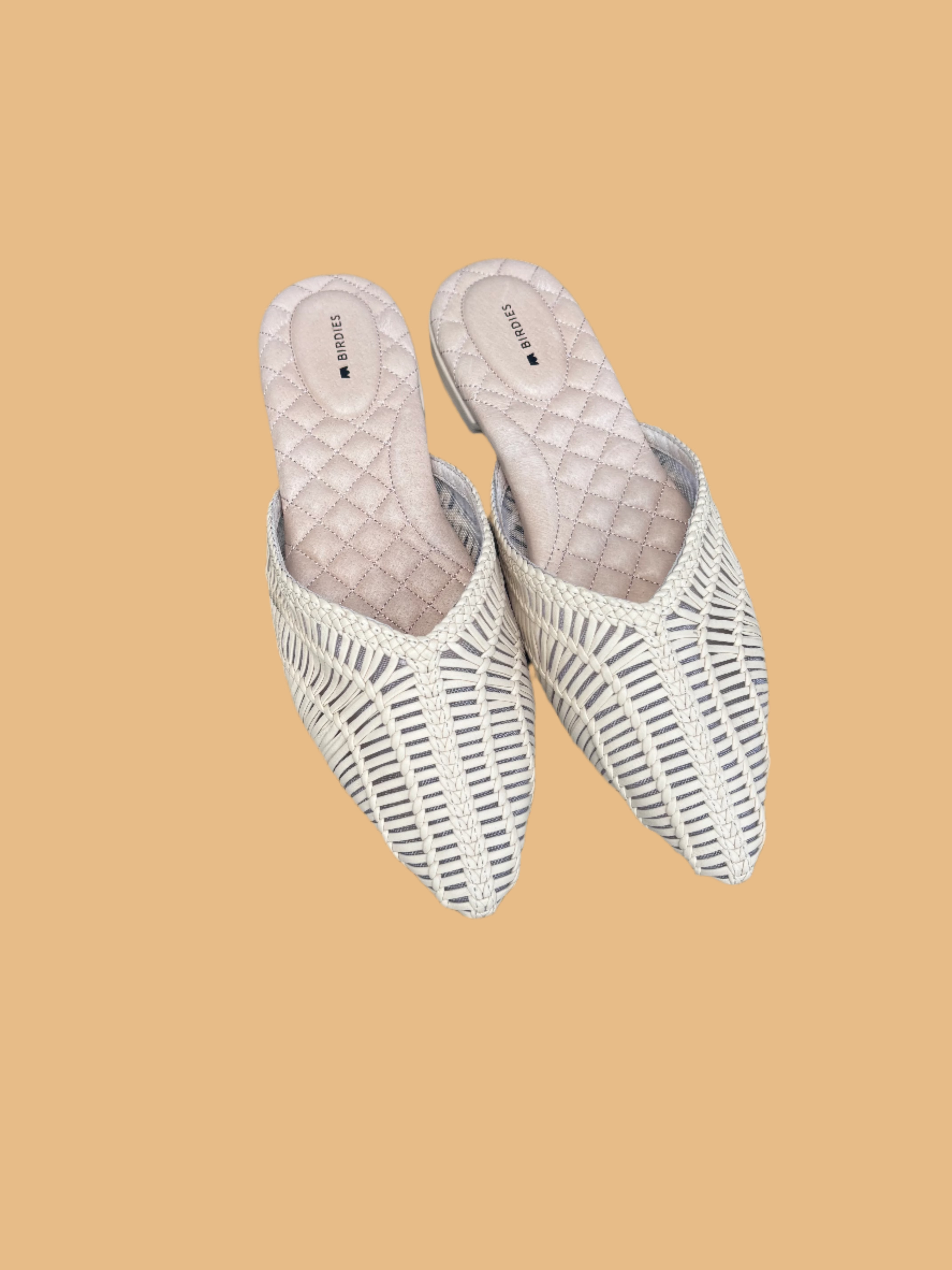tan birdies woven flats, 10.5