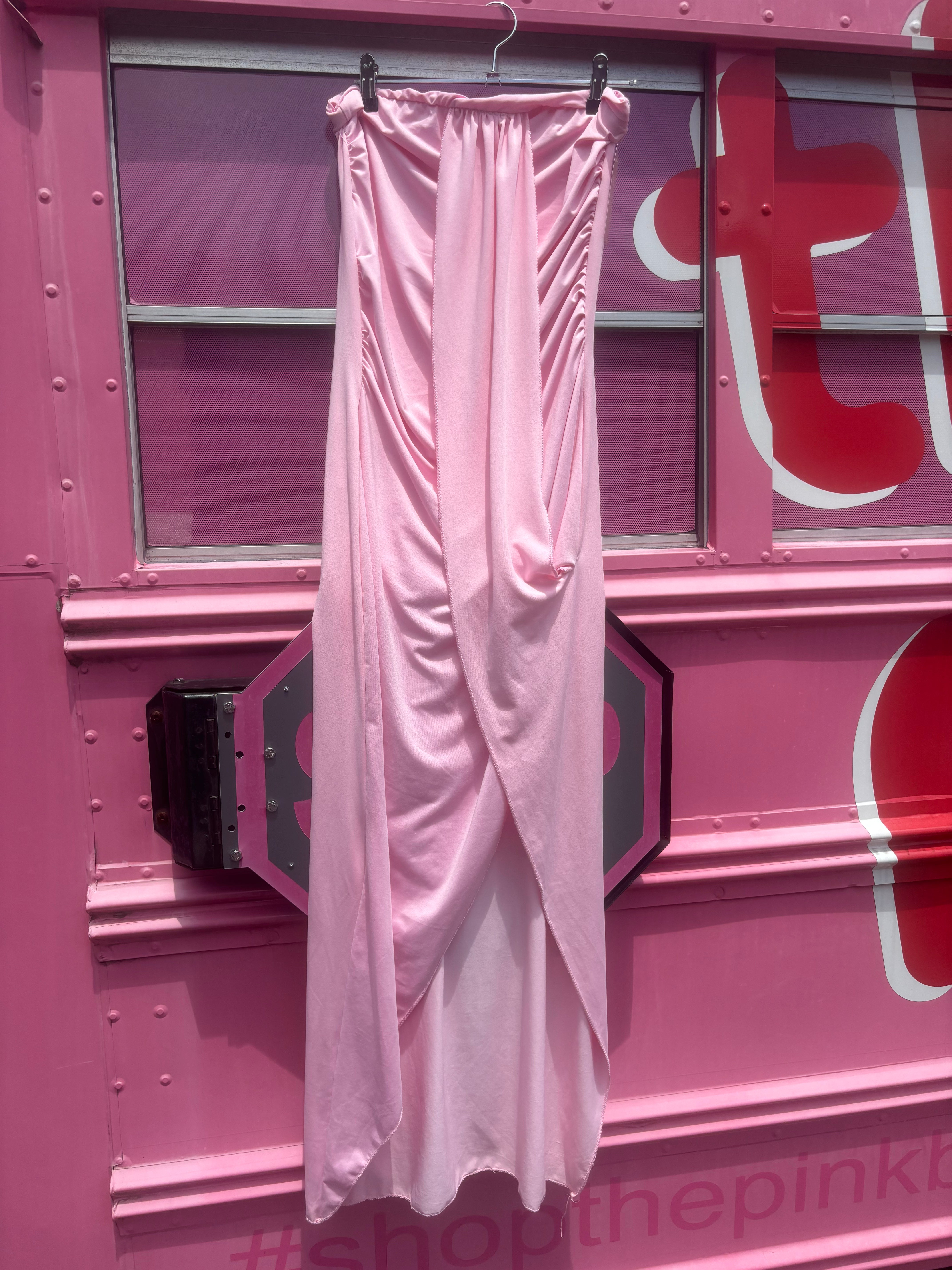 pink gamiss rouched Dress, L
