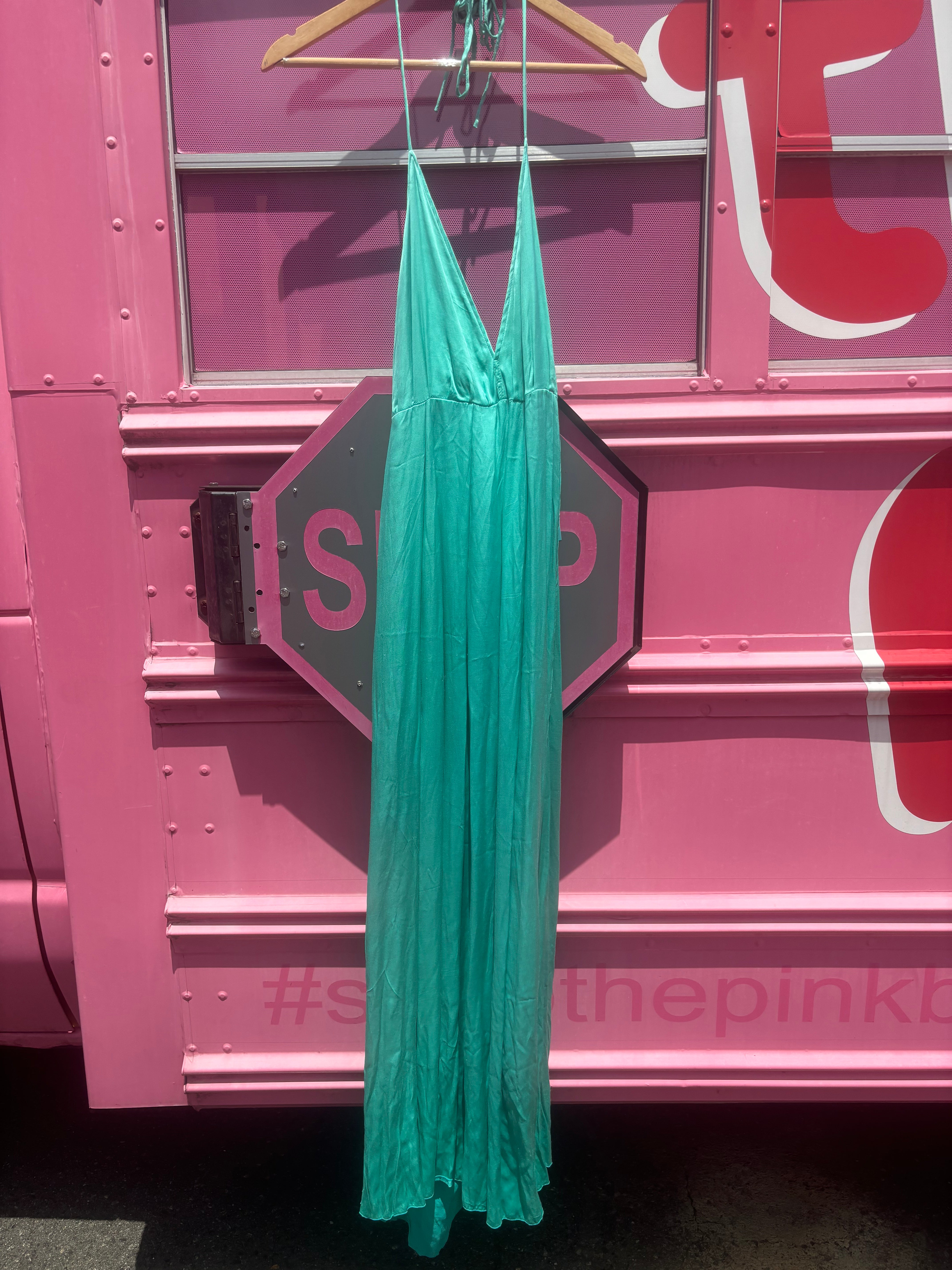 Teal Urban soul Nwt satin halter dress, Os