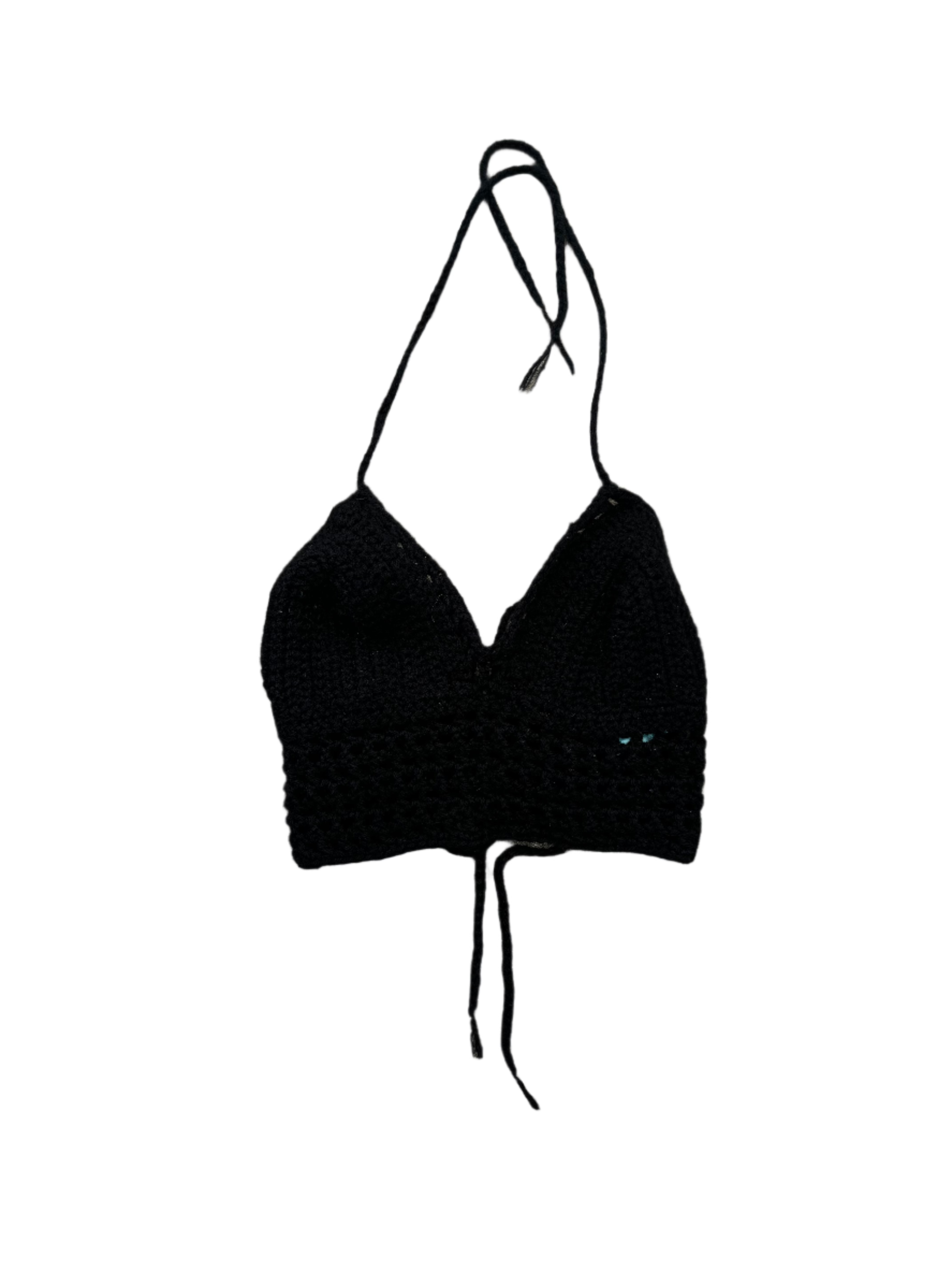 black  crochet bralette, xs