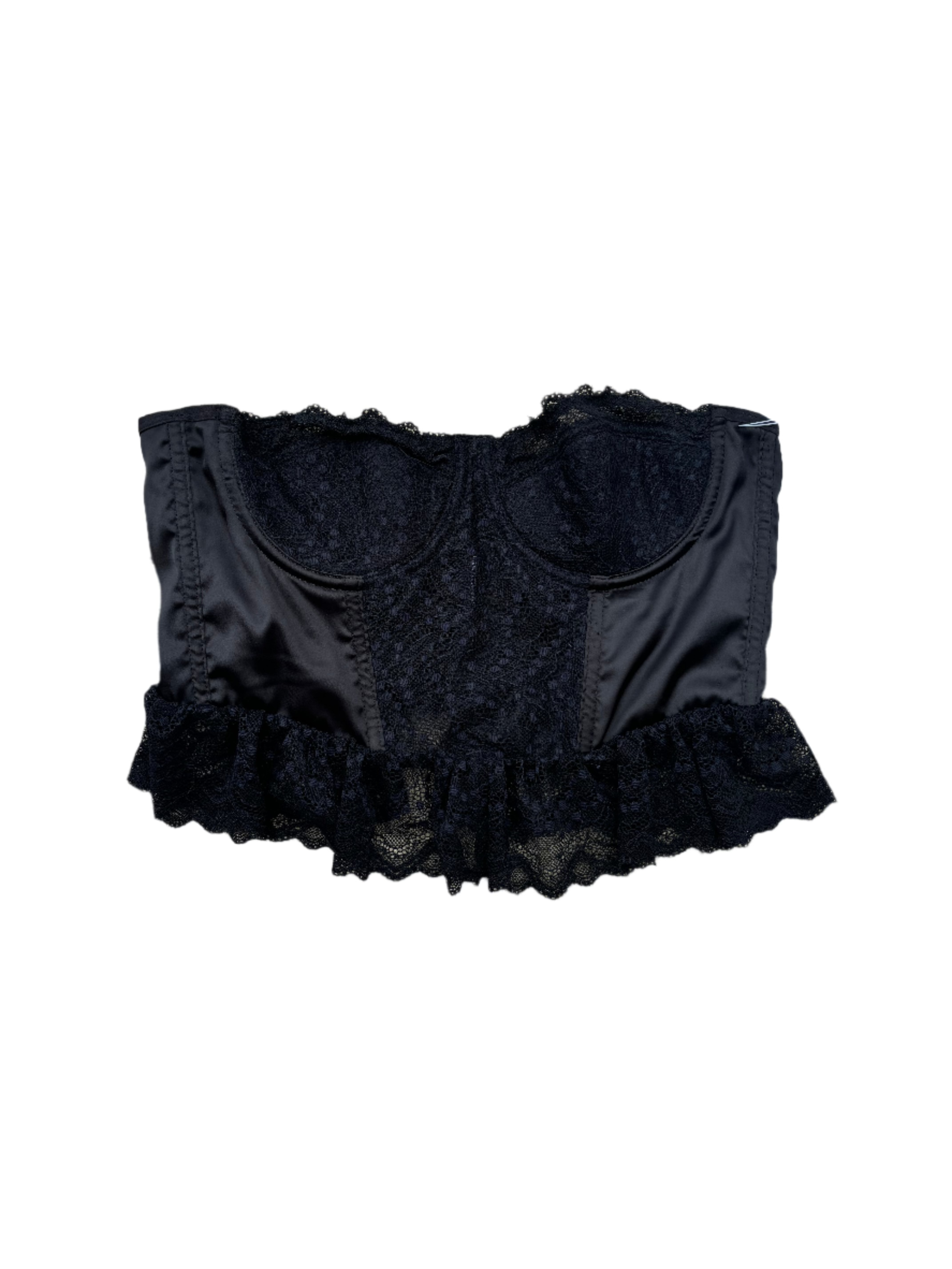 black  lacey strapless bustier, s
