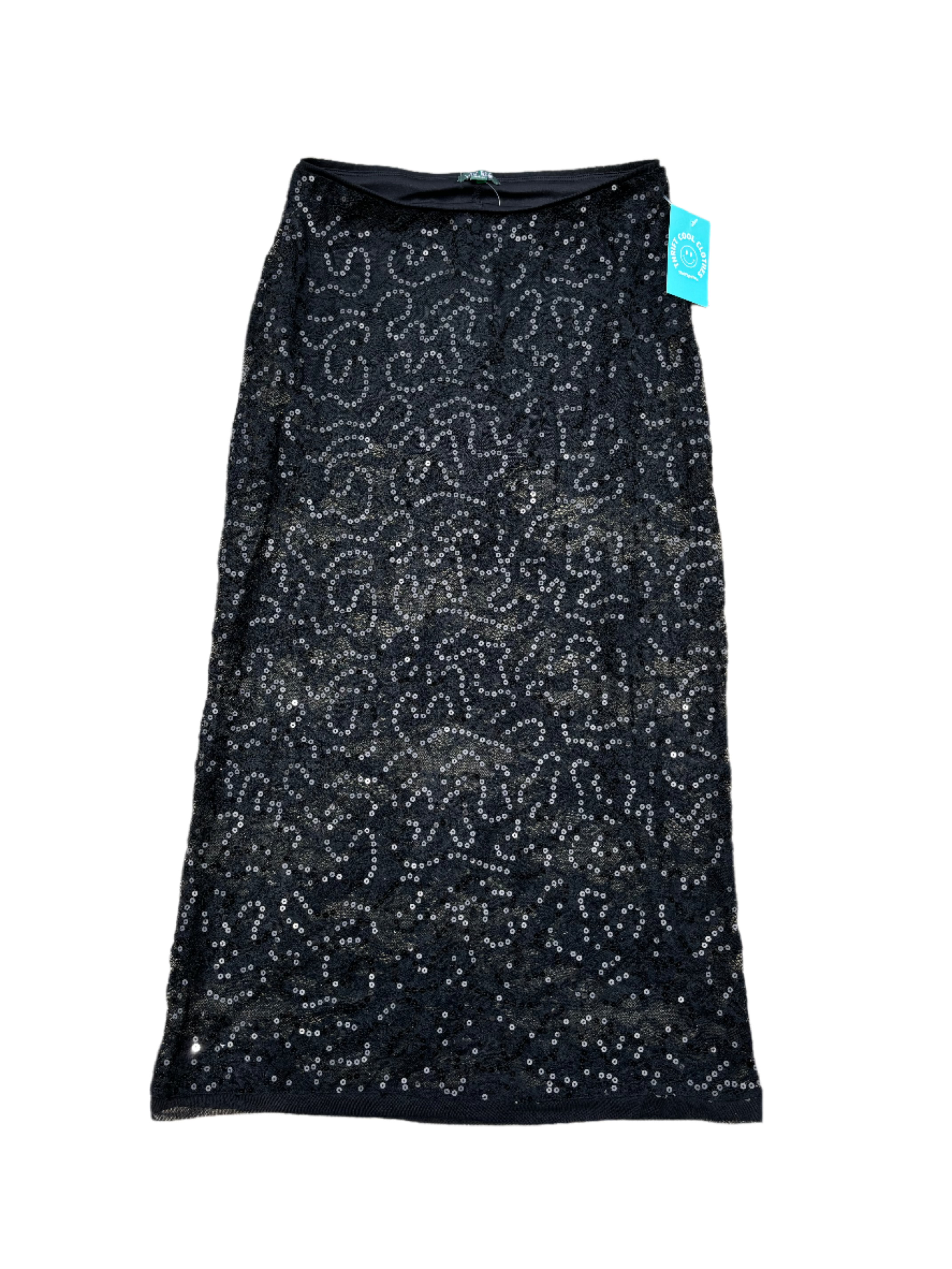 black wild fable sheer sequin midi skirt, s