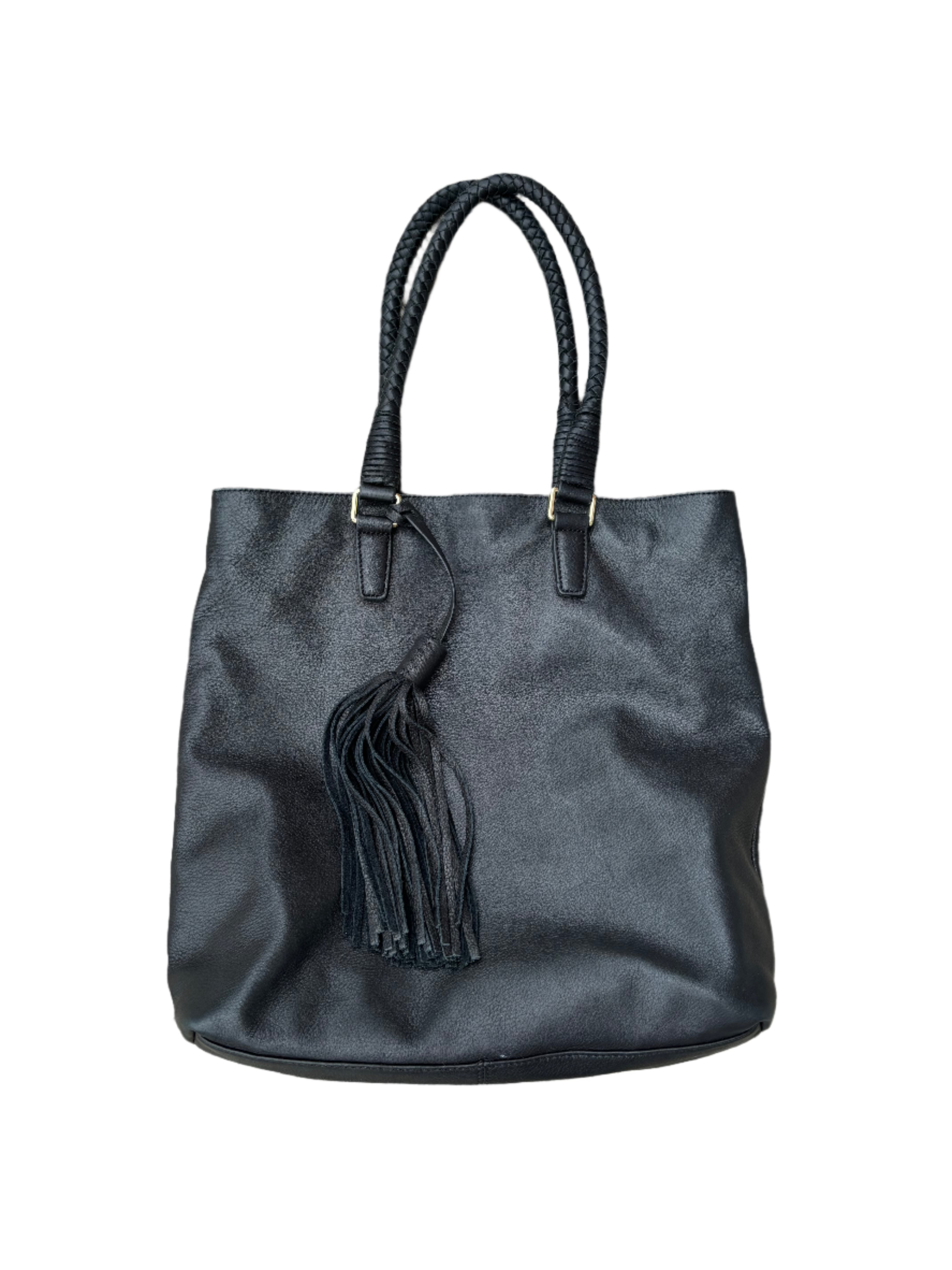 black margot leather tote