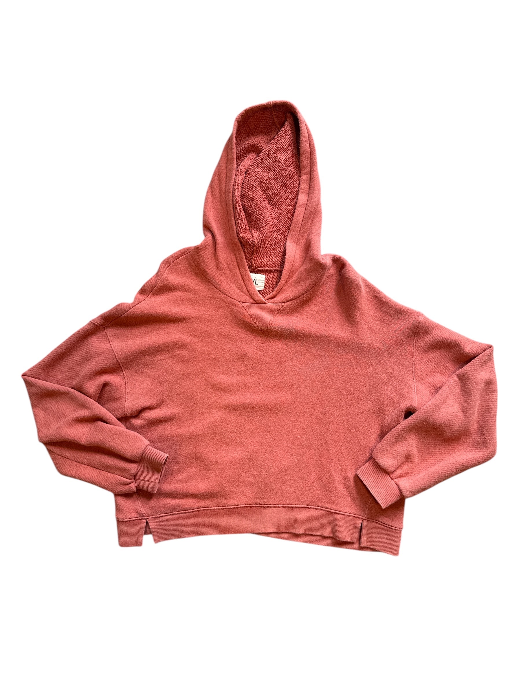 orange madewell hoodie sweatshirt, m