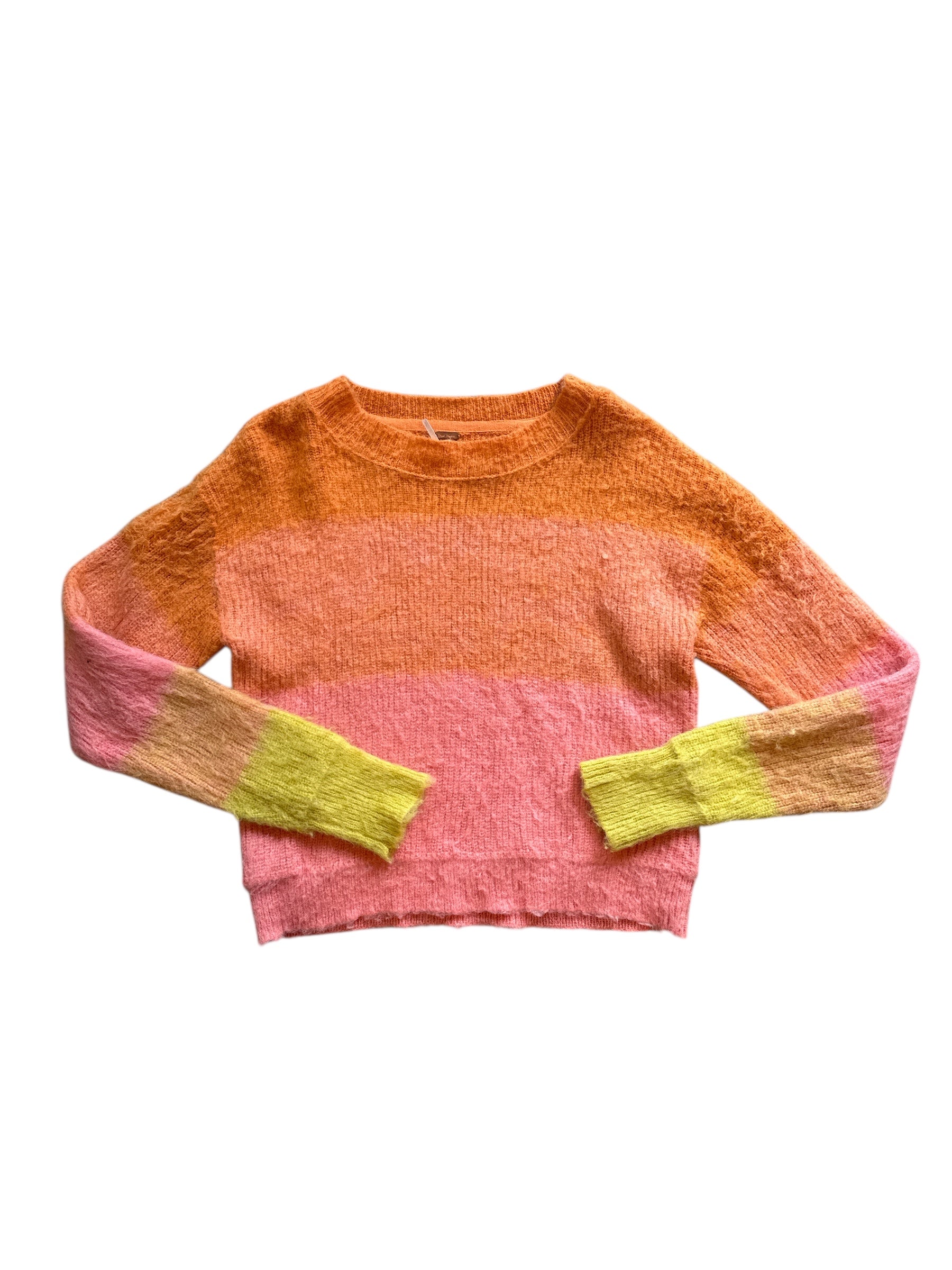 orange pink free people ombre sweater, L