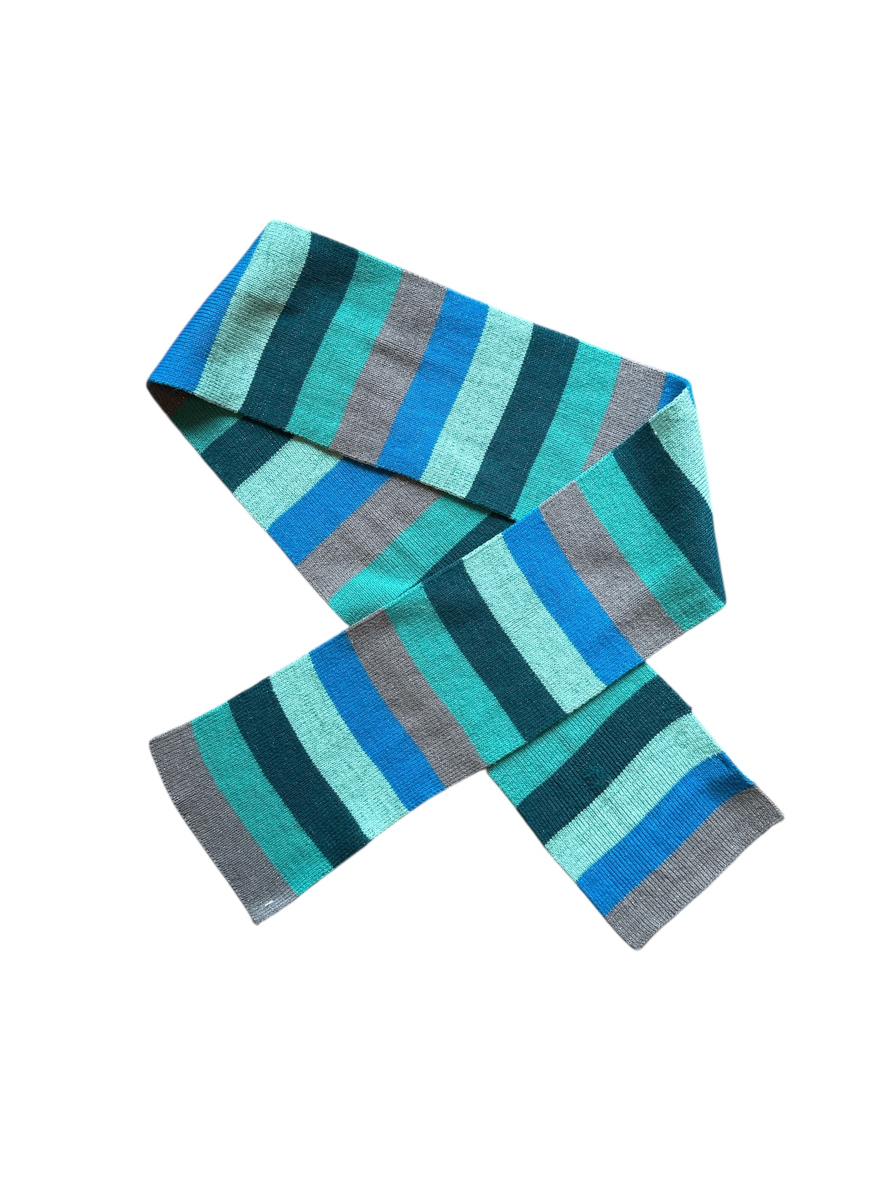 blue gray  striped sparkle scarf