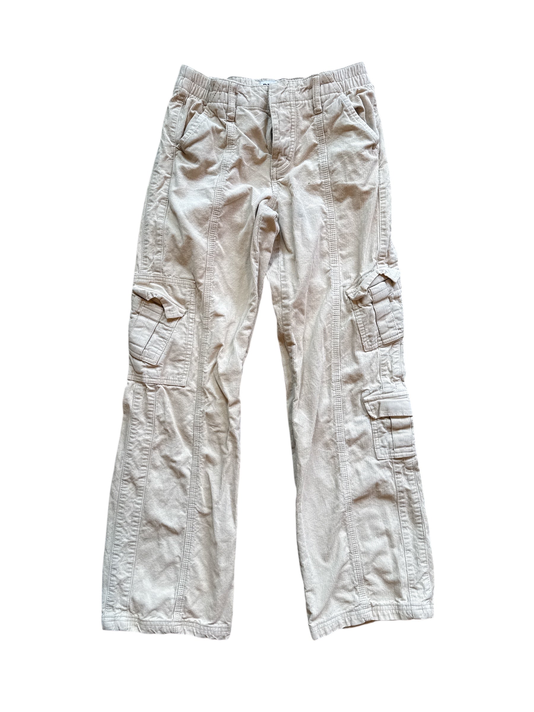 cream bdg cord cargo pants, xs