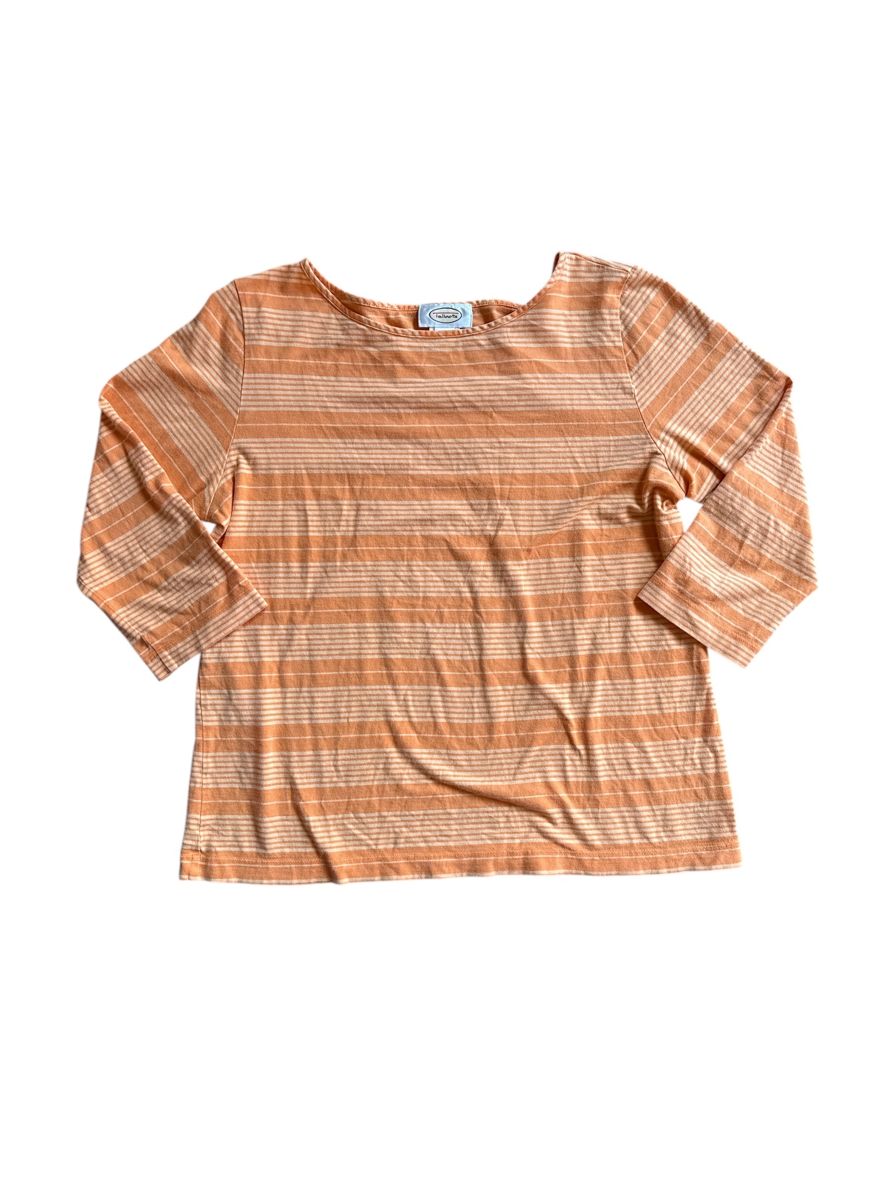 orange talbots striped quarter sleeve, L